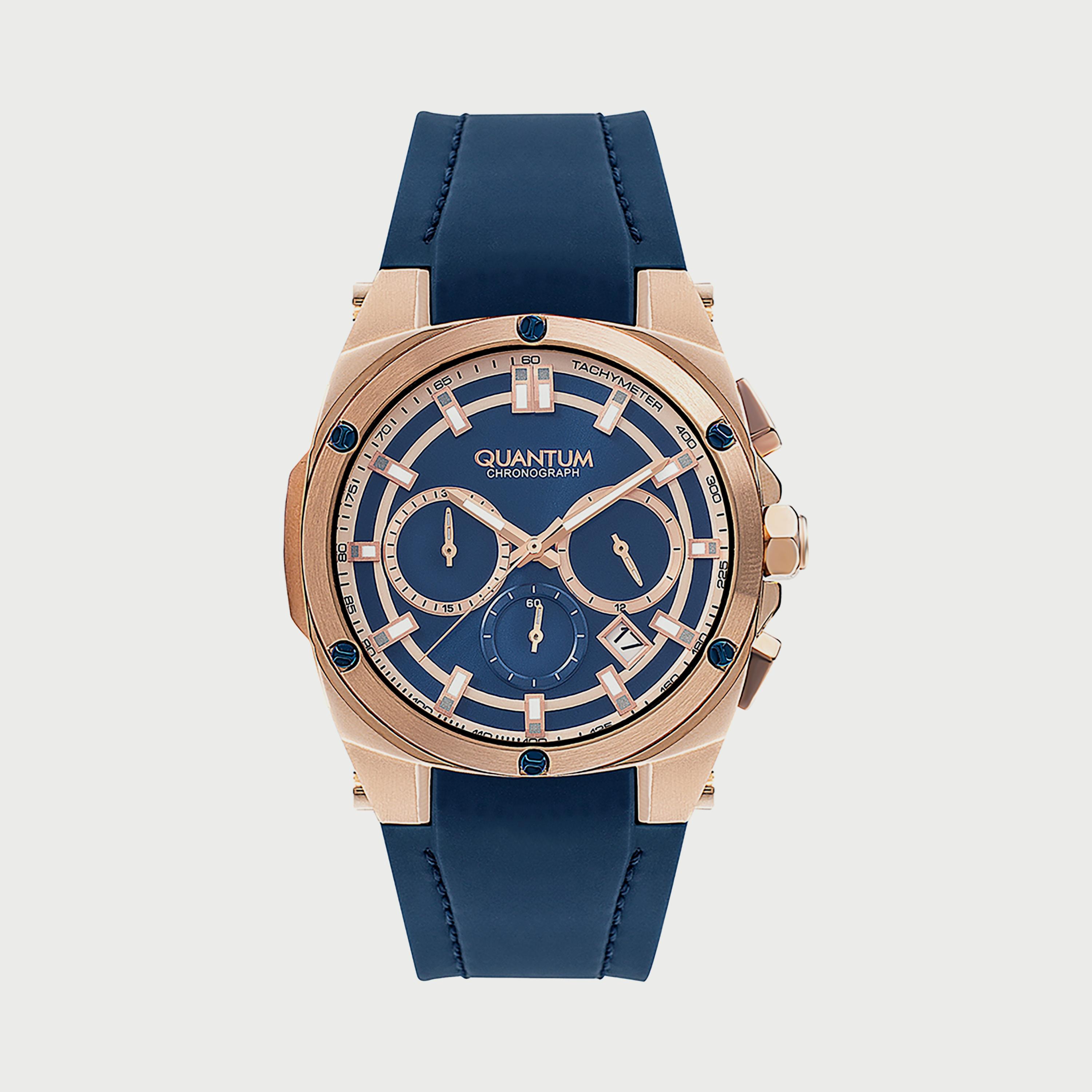 Quantum Men's Blue Chronograph Silicone Strap Watch HNG905.499-men-watchesandjewellery-watches-image-1