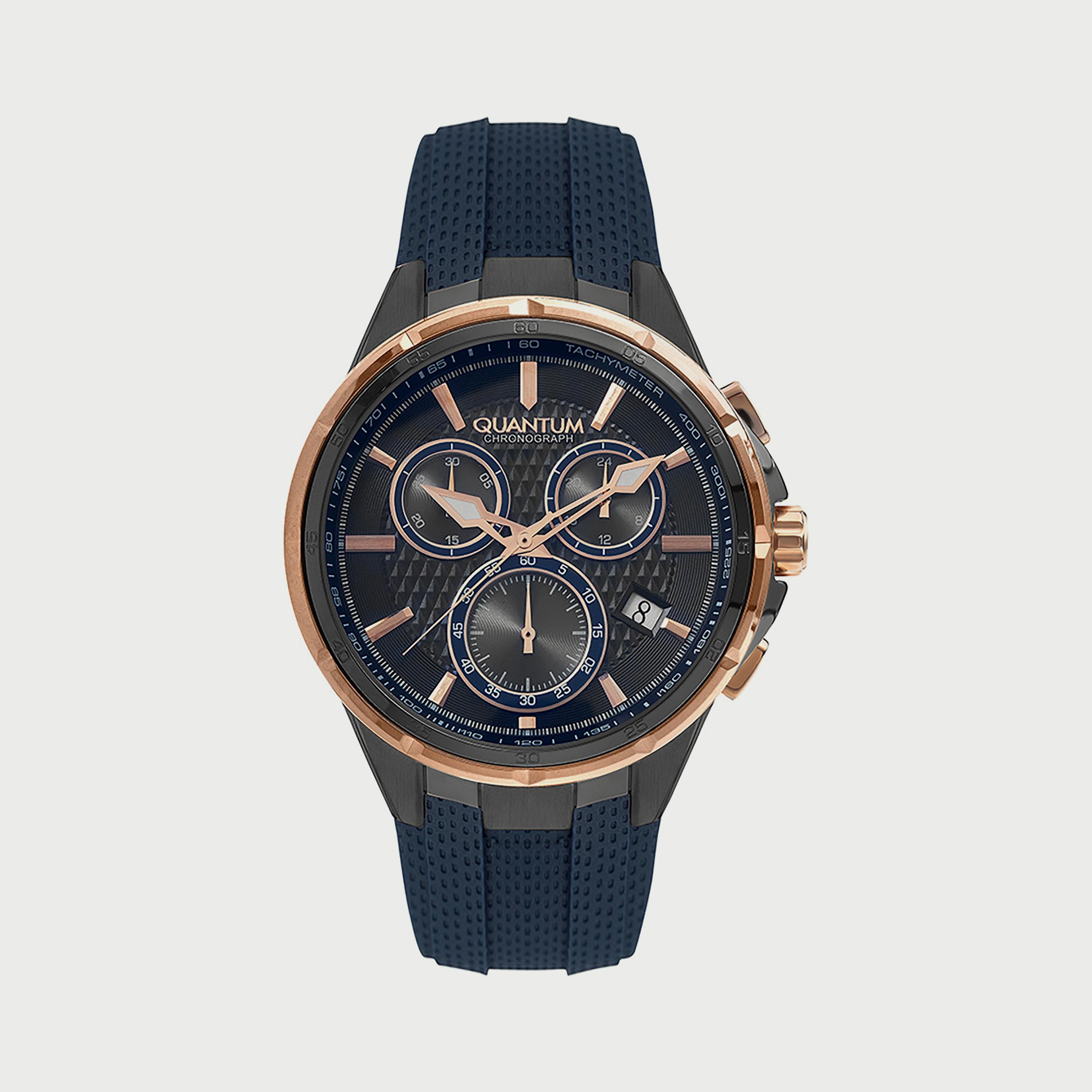  PWG953.069 ساعة للرجال من كوانتوم كرونوغراف بحزام سيليكون الأزرق-men-watchesandjewellery-watches-image-1