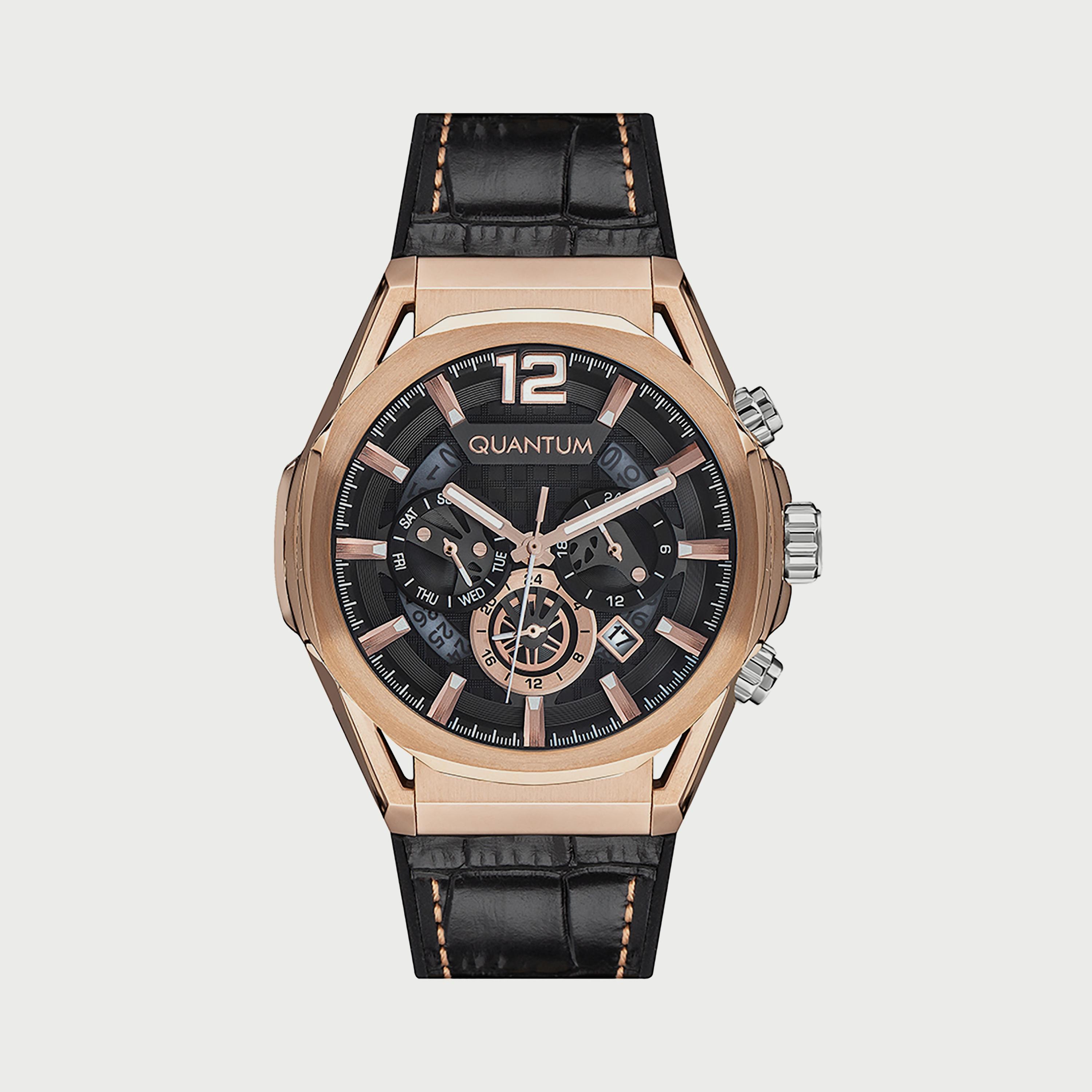 Quantum Men's Brown Chronograph Silicone Strap Watch PWG970.451-men-watchesandjewellery-watches-image-1