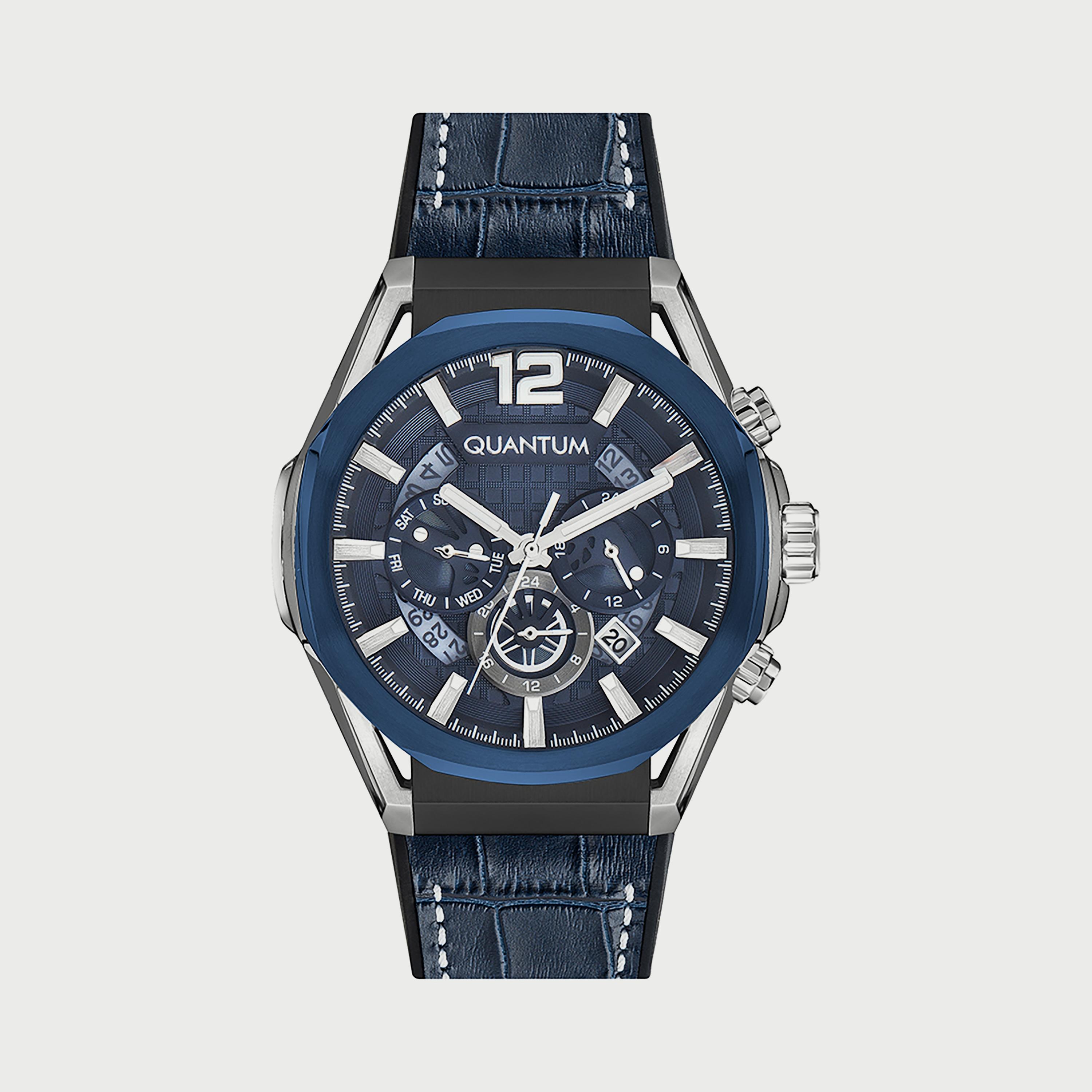 Quantum Men's Blue Chronograph Silicone Strap Watch PWG970.699-men-watchesandjewellery-watches-image-1