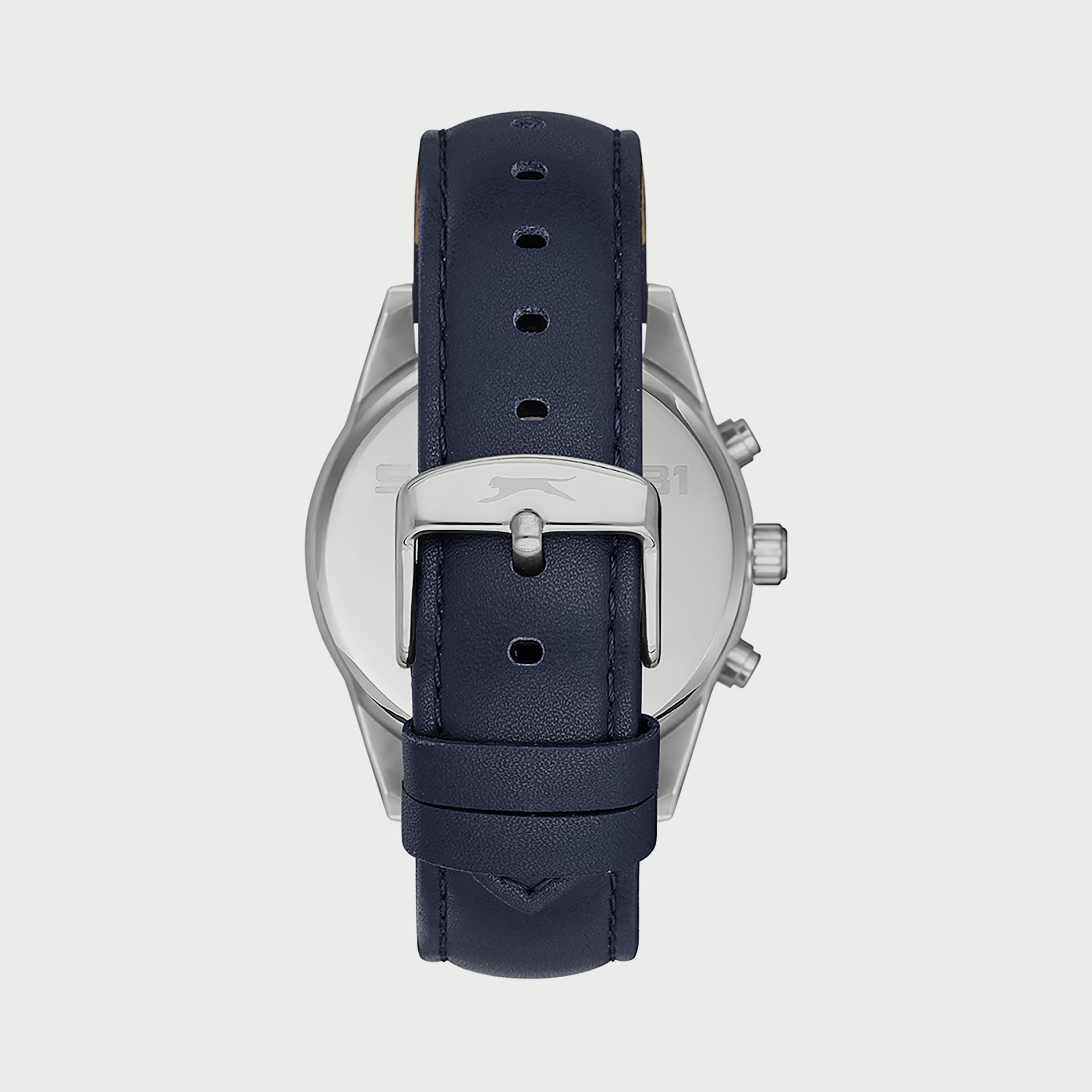 Slazenger Men's Blue Chronograph Leather Strap Watch SL.9.6562.2.02-men-watchesandjewellery-watches-image-3