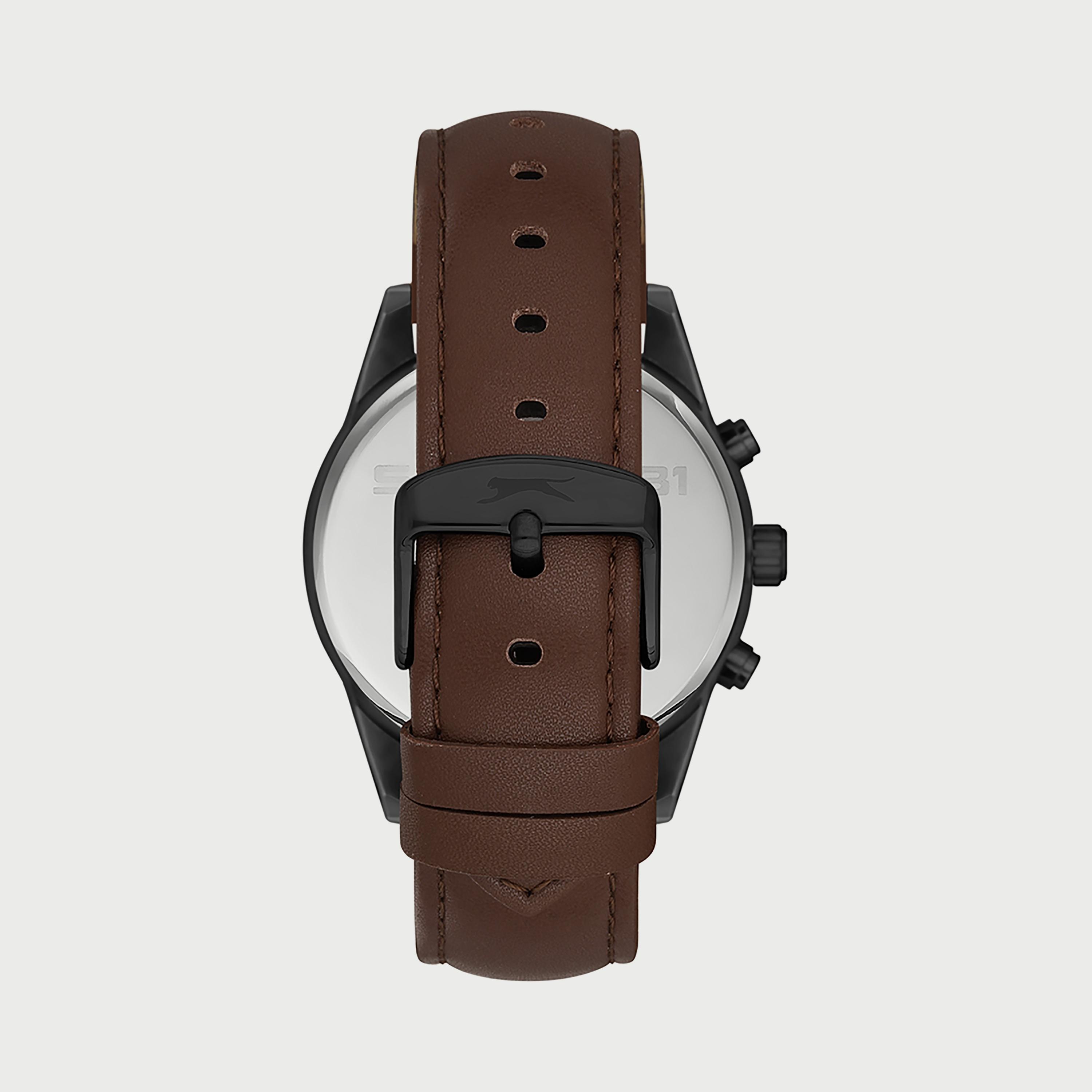 Slazenger Men's Brown Chronograph Leather Strap Watch SL.9.6562.2.05-men-watchesandjewellery-watches-image-3