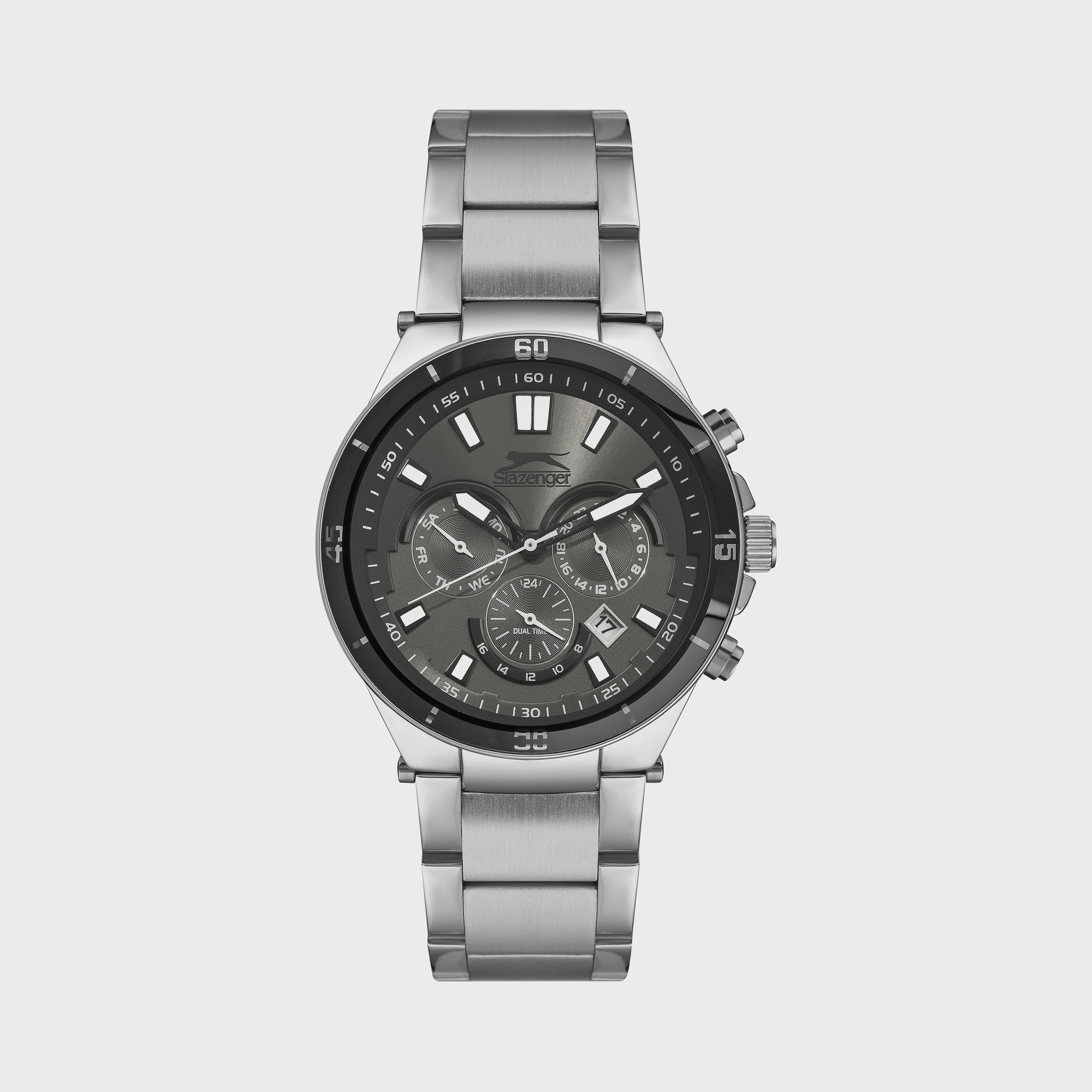  SL.9.6557.2.03 ساعة من سلازنجر للرجال كرونوغراف مزود بحزام من الستالس ستيل الفضي-men-watchesandjewellery-watches-image-1
