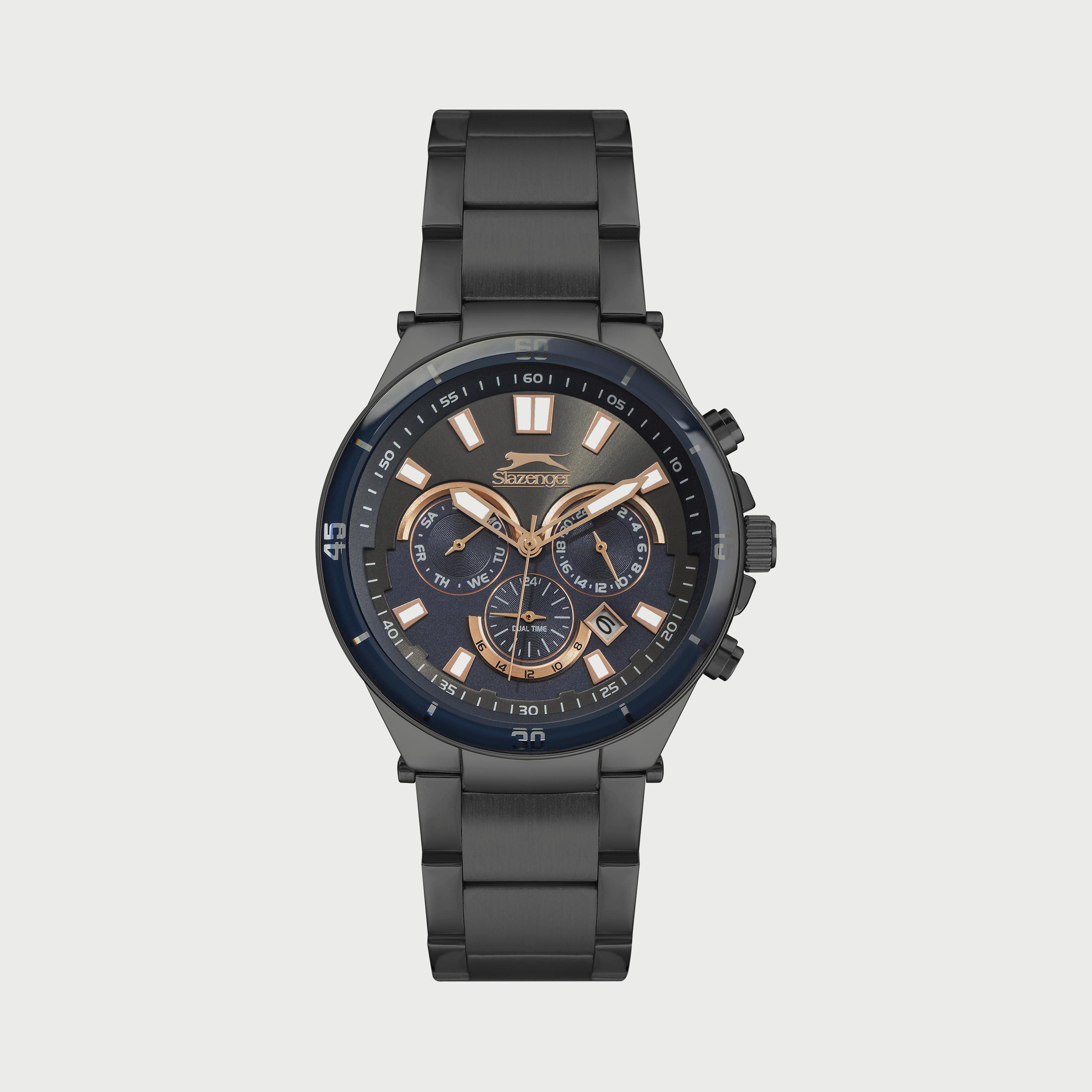 Slazenger Men's Gun Metal Chronograph Stainless Steel Strap Watch SL.9.6557.2.04-men-watchesandjewellery-watches-image-1