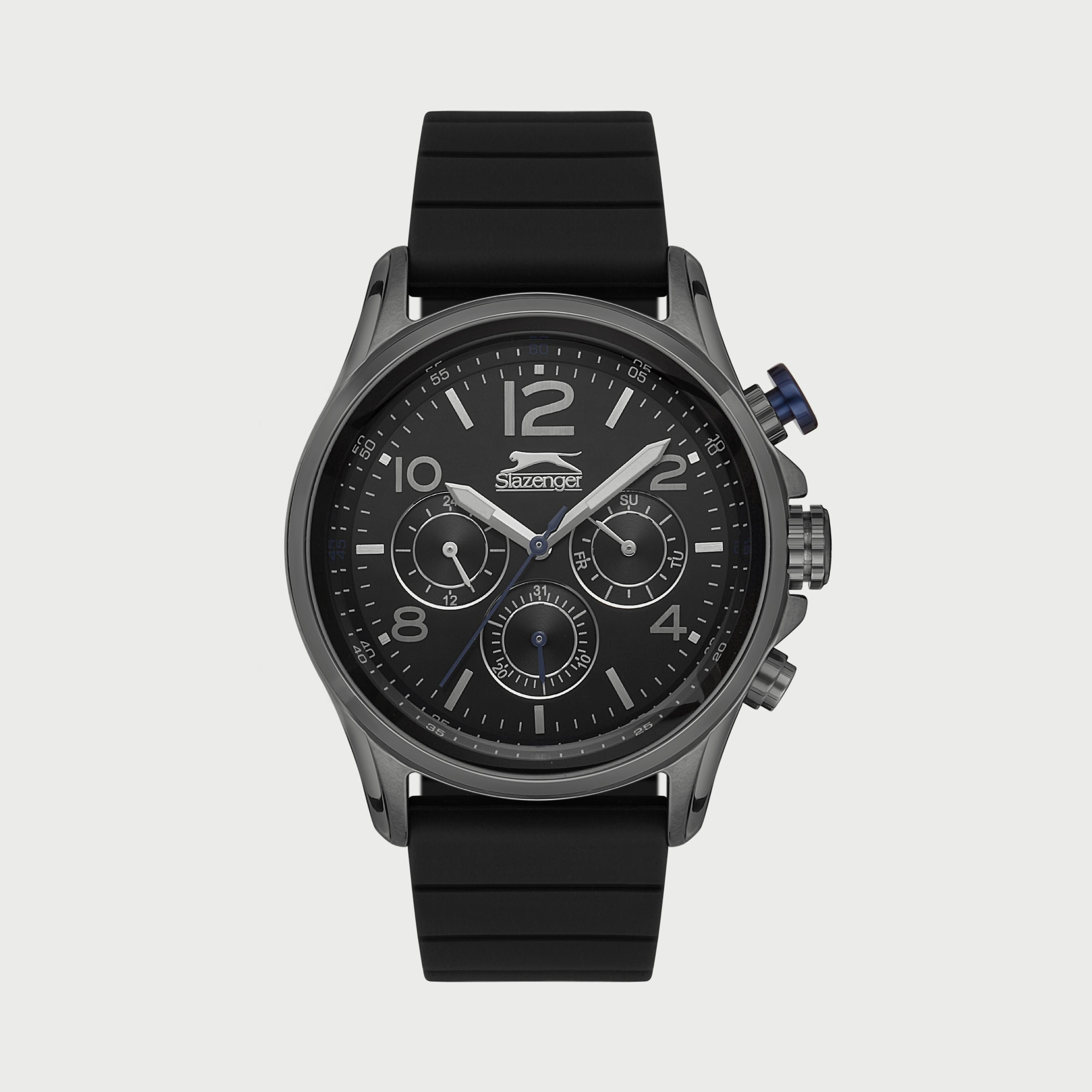 Slazenger Men's Black Chronograph Silicone Strap Watch SL.9.6552.2.01-men-watchesandjewellery-watches-image-1