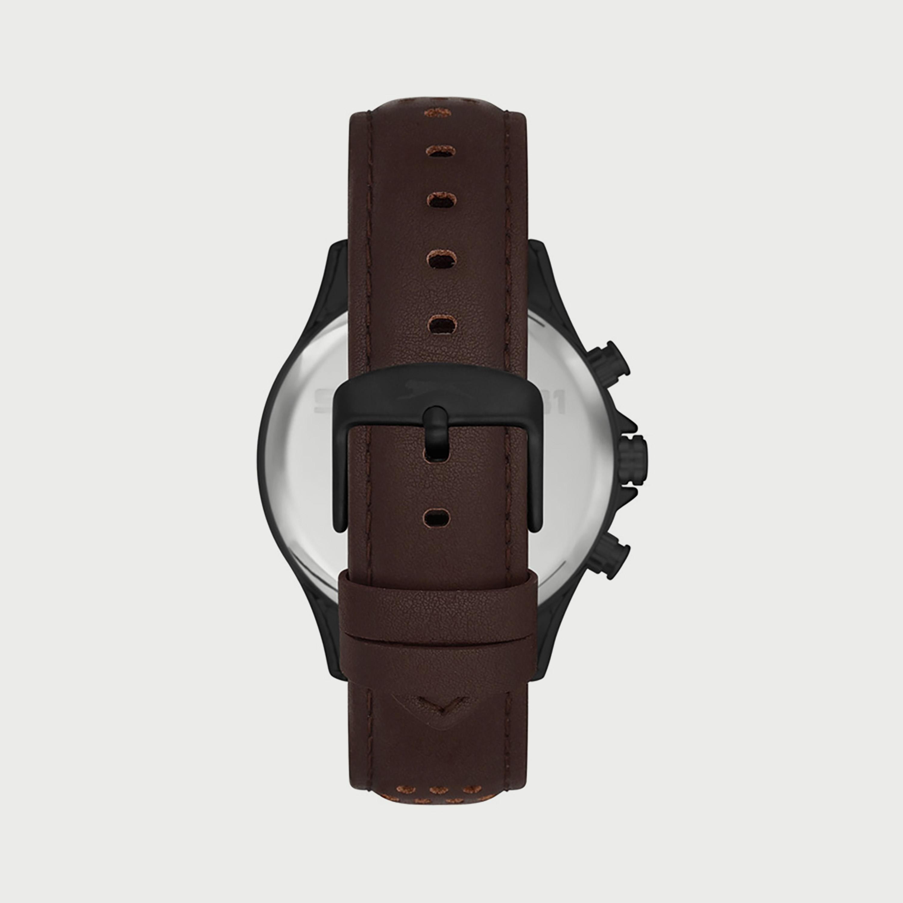 Slazenger Men's Brown Chronograph Leather Strap Watch SL.9.6519.2.03-men-watchesandjewellery-watches-image-3