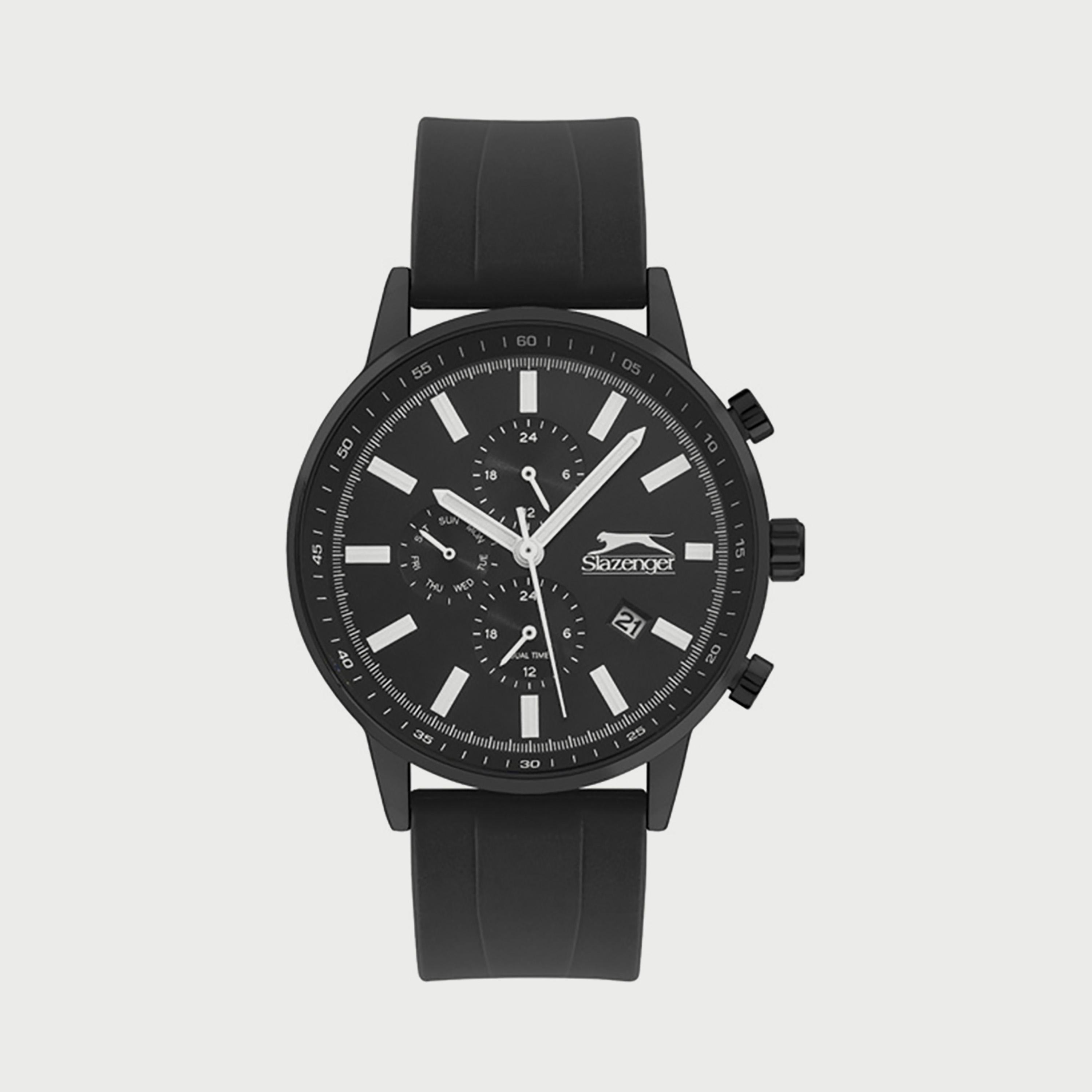 Slazenger Men's Black Chronograph Silicone Strap Watch SL.9.6501.2.01-men-watchesandjewellery-watches-image-1