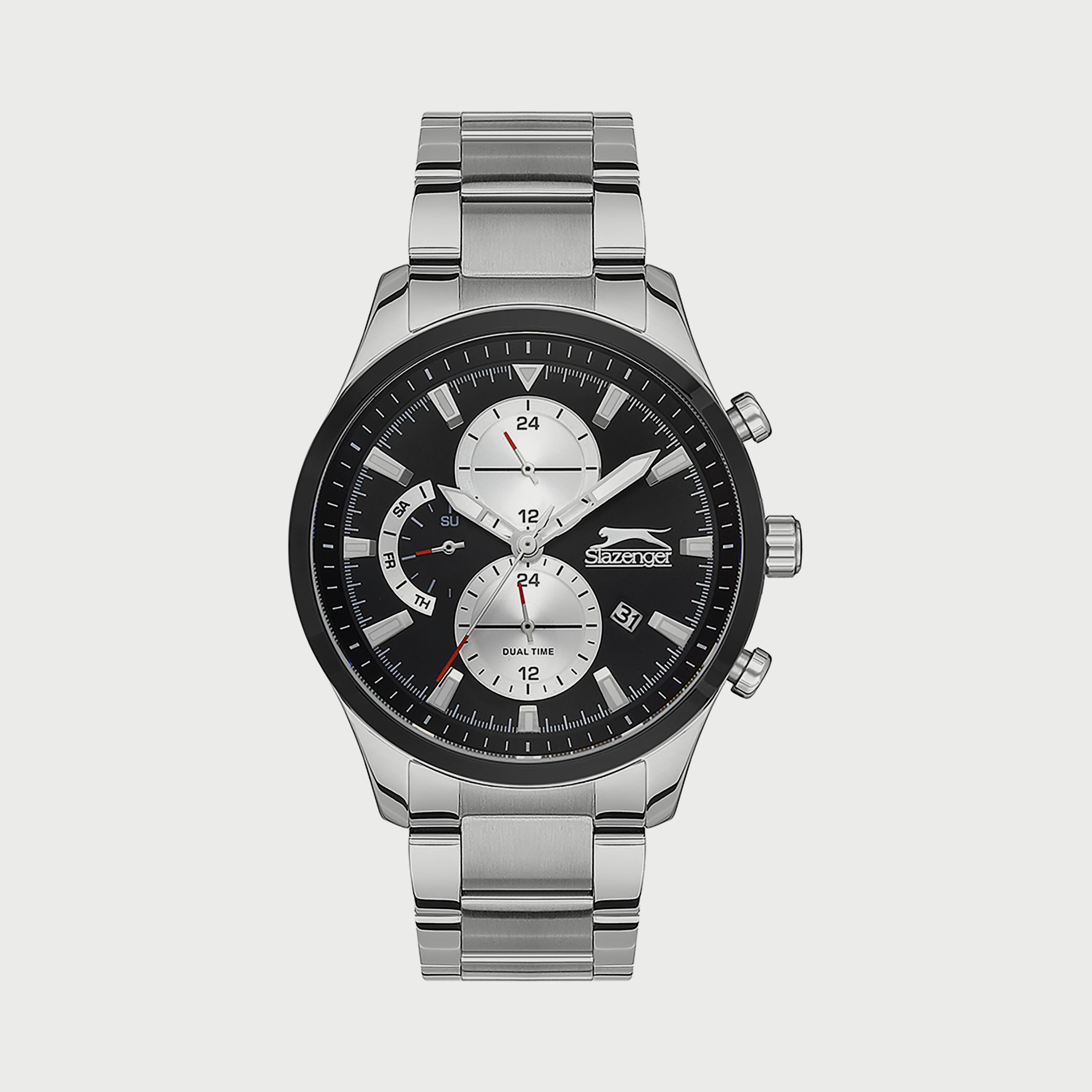  SL.9.6511.2.02 ساعة من سلازنجر للرجال كرونوغراف مزود بحزام من الستالس ستيل الفضي-men-watchesandjewellery-watches-image-1