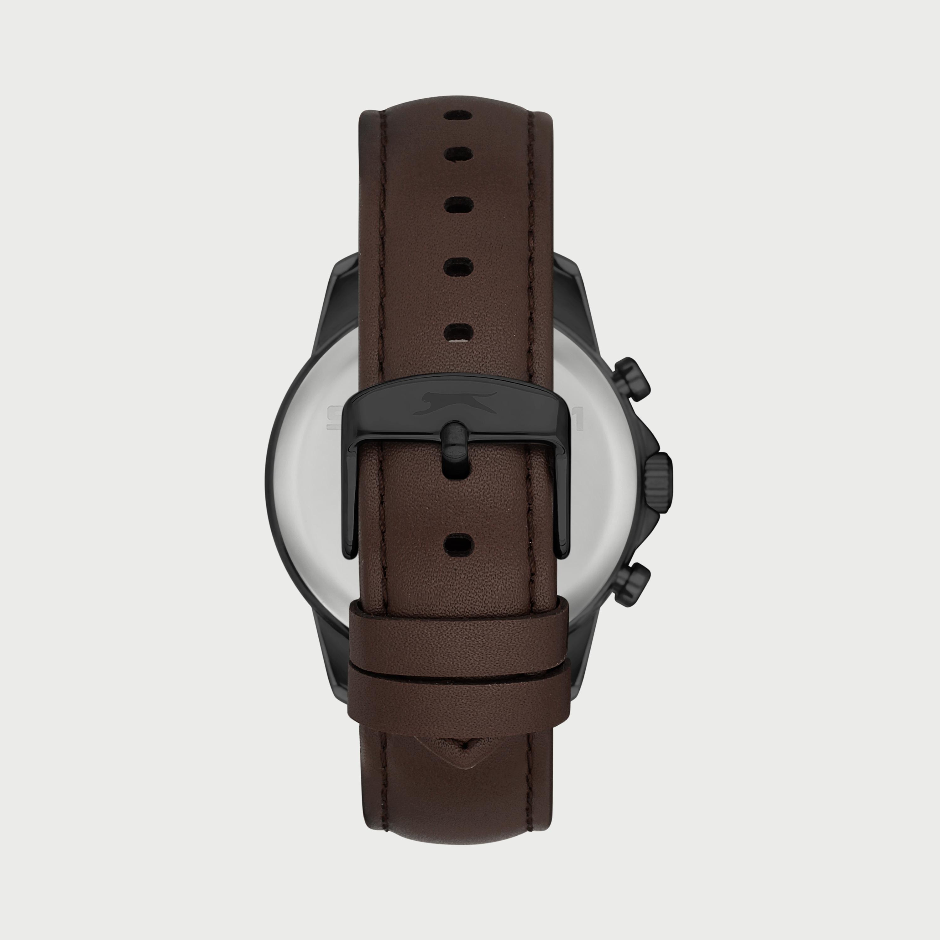 Slazenger Men's Brown Chronograph Leather Strap Watch SL.9.6548.2.04-men-watchesandjewellery-watches-image-3