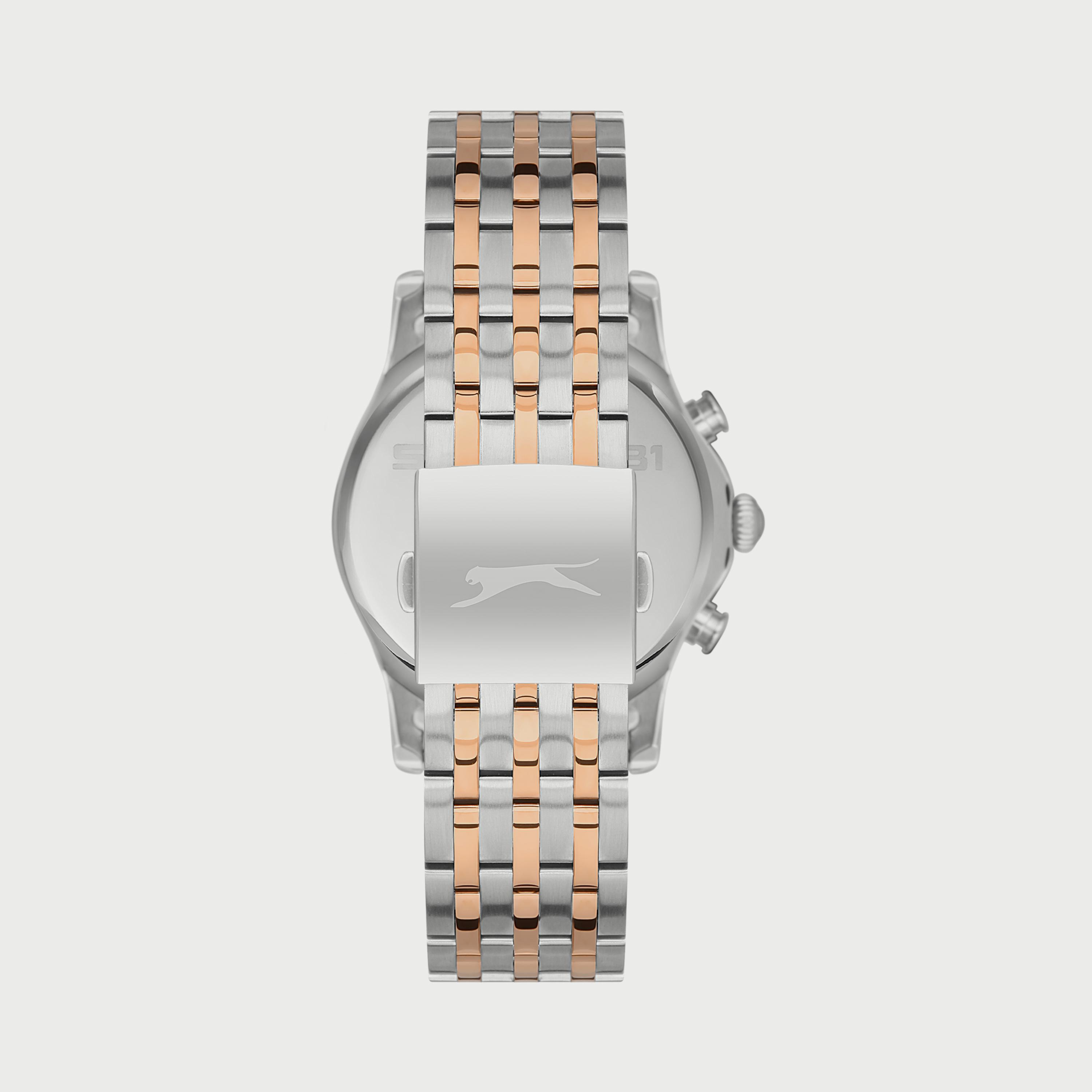 Slazenger Unisex Silver & Rose Gold Chronograph Stainless Steel Strap Watch SL.9.6534.2.02-men-watchesandjewellery-watches-image-3