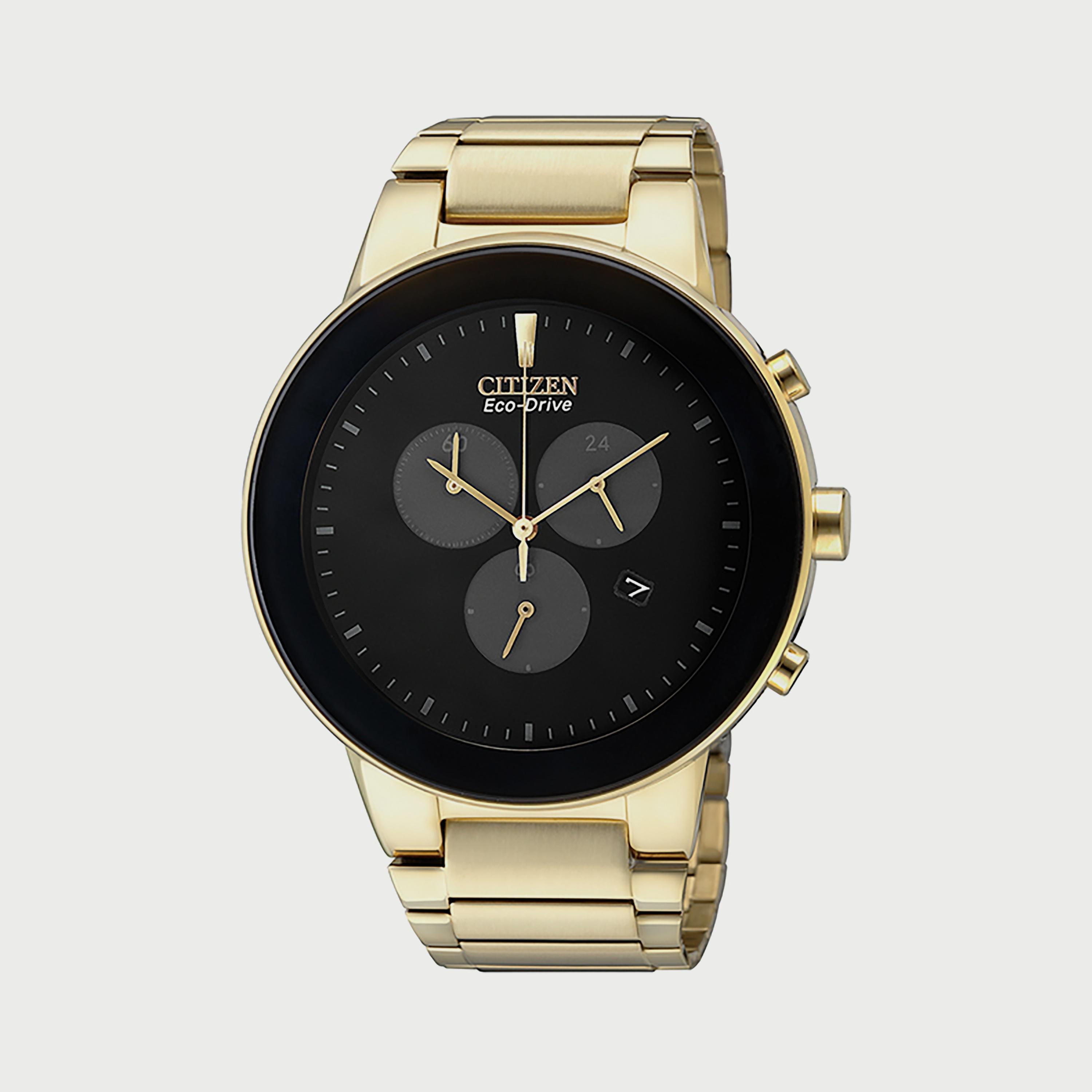 Citizen Eco-Drive Men's 43 MM Gold Chronograph Stainless Steel Strap Watch AT2242-55E-men-watchesandjewellery-watches-image-1