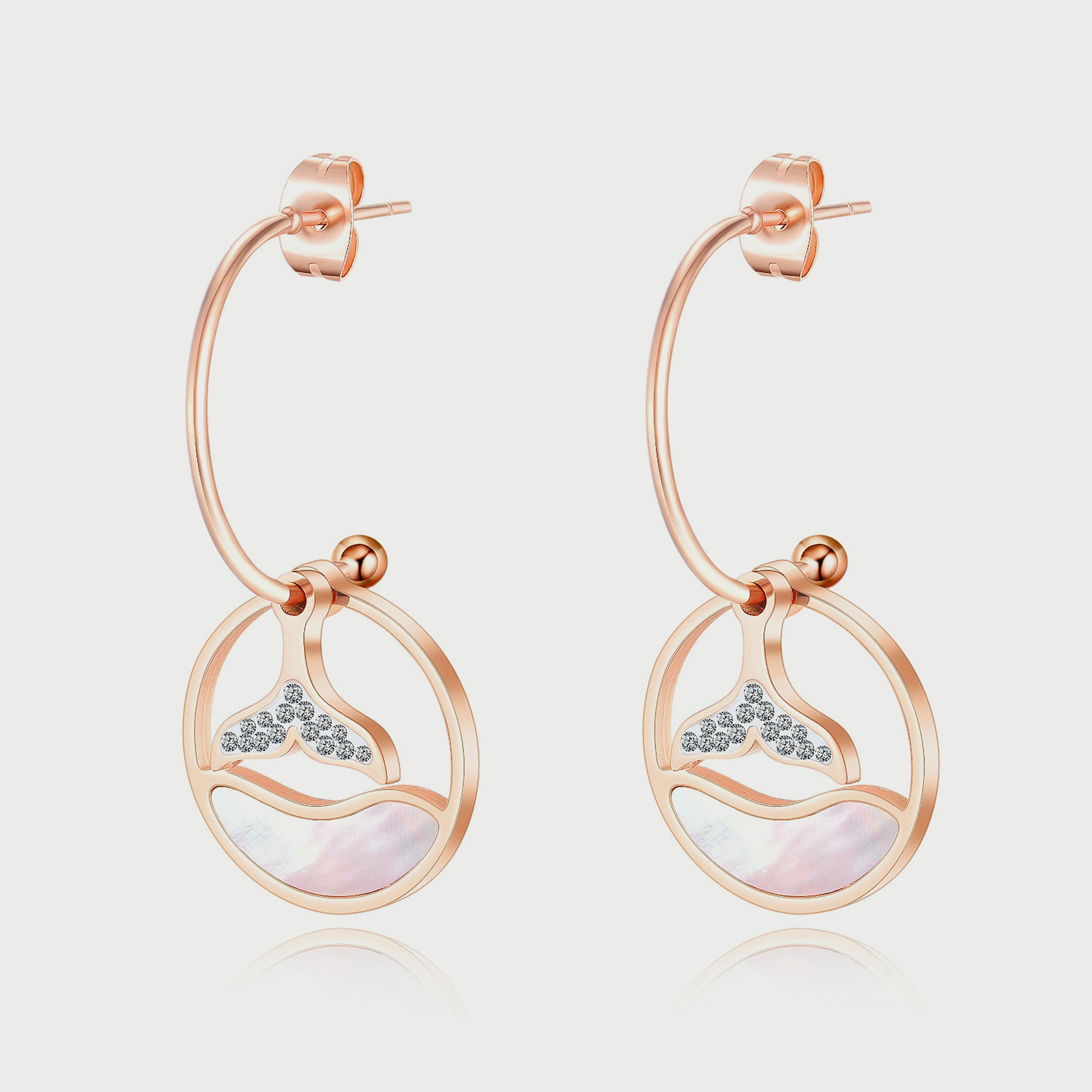  LC.E.01064.420 أأقراط معلقة للنساء من لي كوبر من الستانلس ستيل باللون الذهبي الوردي-women-watchesandjewellery-jewellery-earrings-image-1