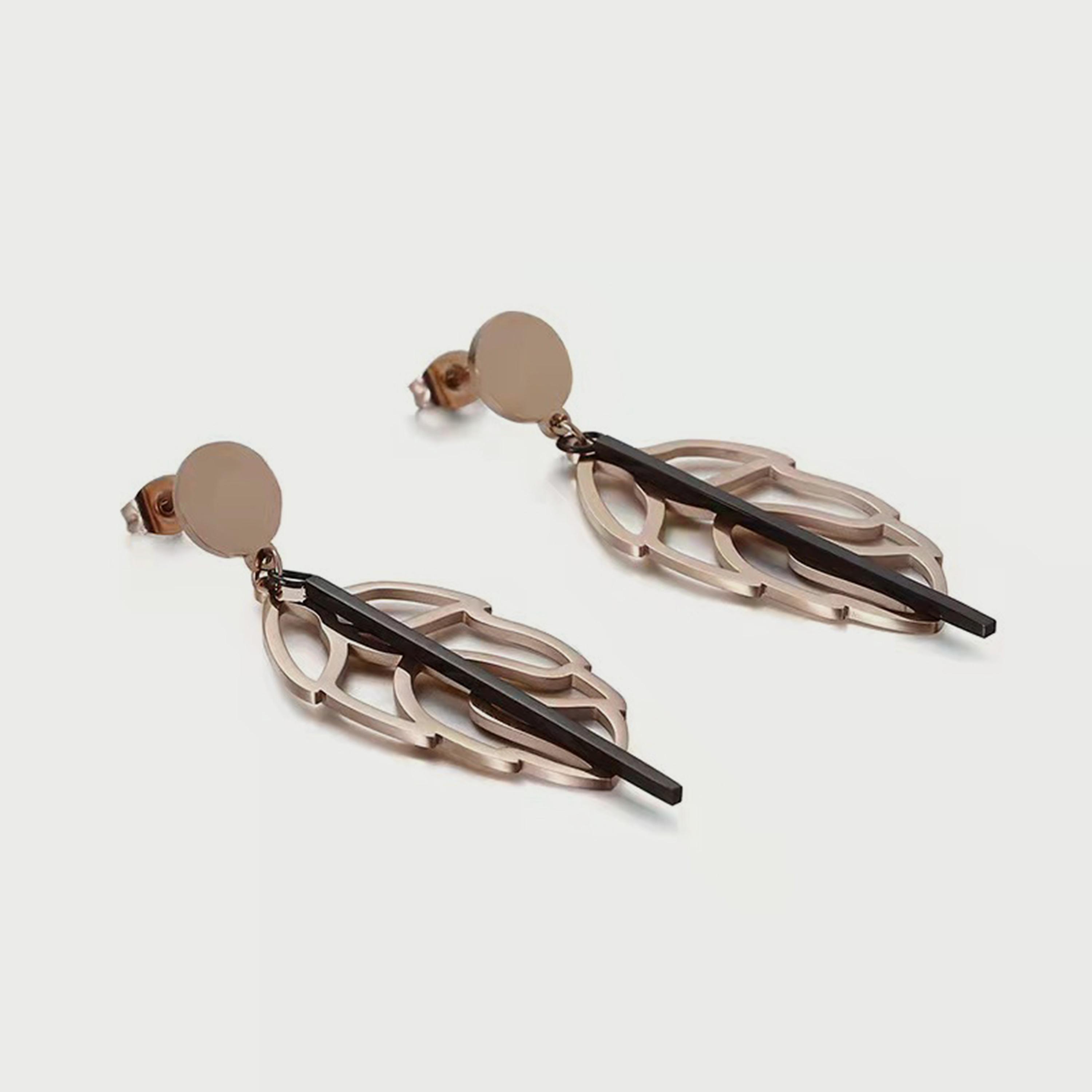 Lee Cooper Women's Rose Gold Stainless Steel Drop Earrings LC.E.01067.440-women-watchesandjewellery-jewellery-earrings-image-1