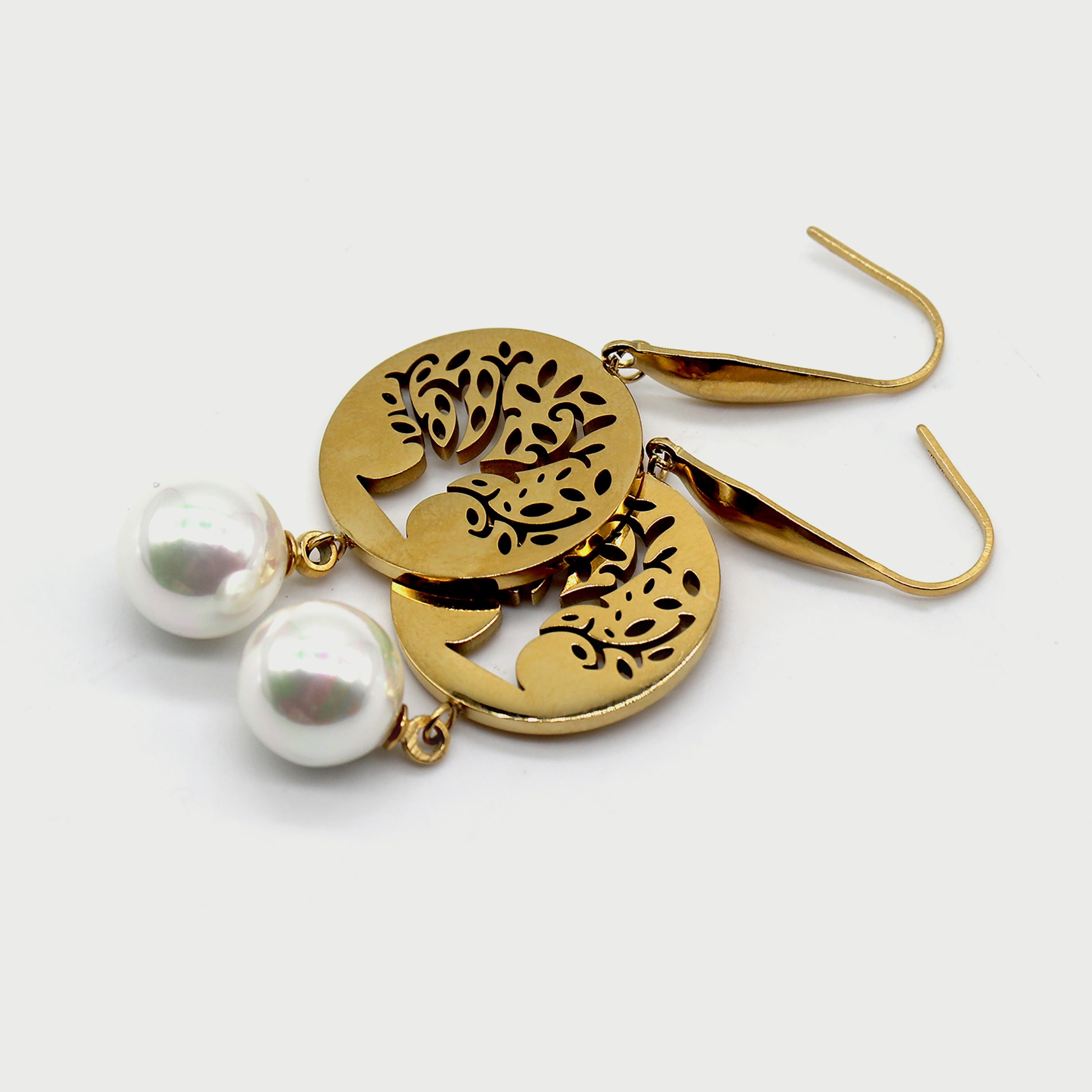 Lee Cooper Women's Gold Stainless Steel Drop Earrings LC.E.01068.110-women-watchesandjewellery-jewellery-earrings-image-1