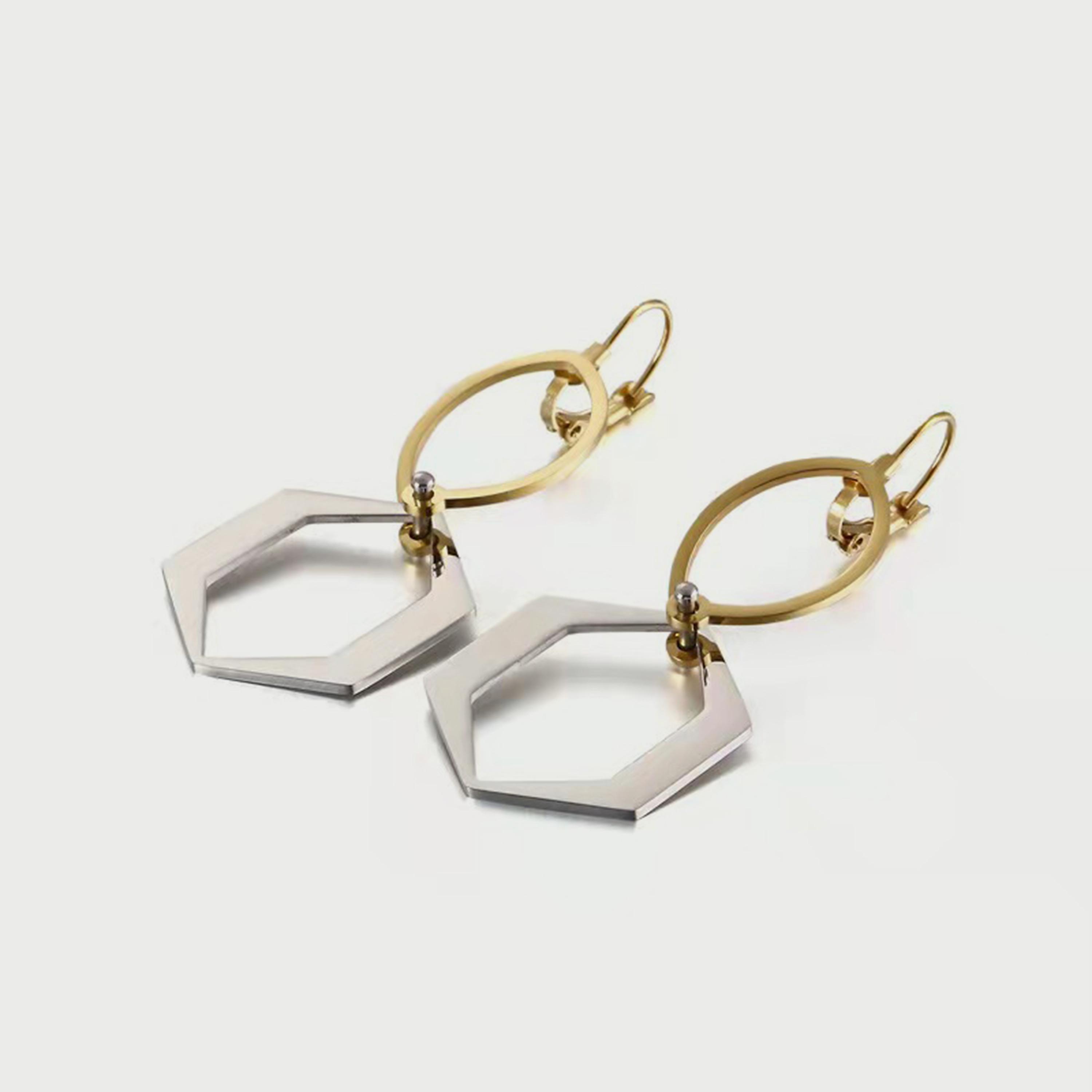 LC.E.01072.120 أأقراط لي كوبر للنساء معلقة من الستانلس ستيل الذهبي والفضي-women-watchesandjewellery-jewellery-earrings-image-1
