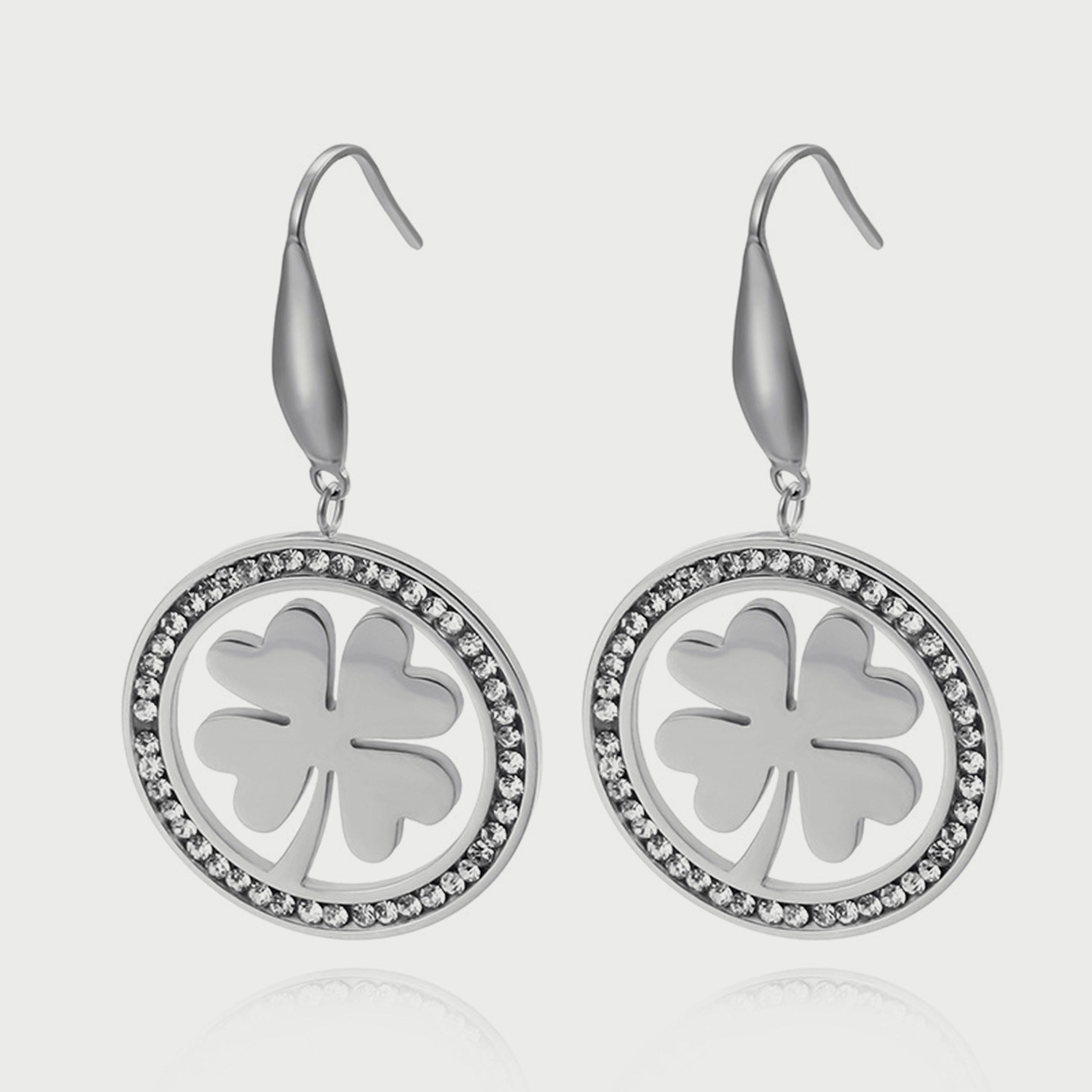  LC.E.01089.330 أأقراط معلقة من لي كوبر للنساء  من الستانلس ستيل الفضي-women-watchesandjewellery-jewellery-earrings-image-1