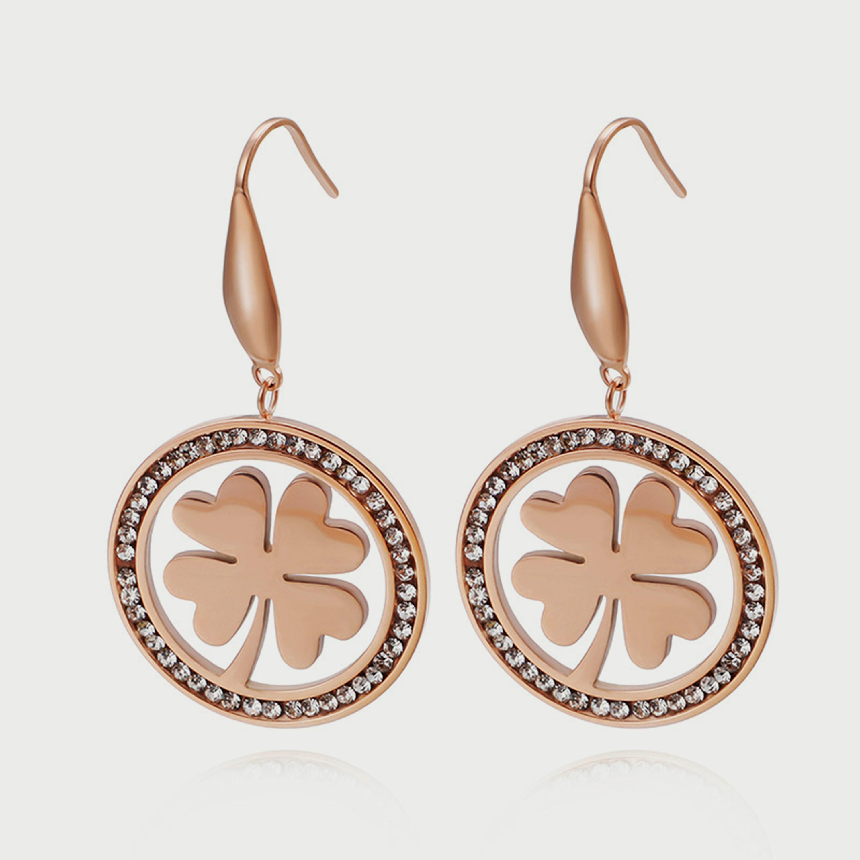 LC.E.01089.440 أأقراط معلقة للنساء من لي كوبر من الستانلس ستيل باللون الذهبي الوردي-women-watchesandjewellery-jewellery-earrings-image-1
