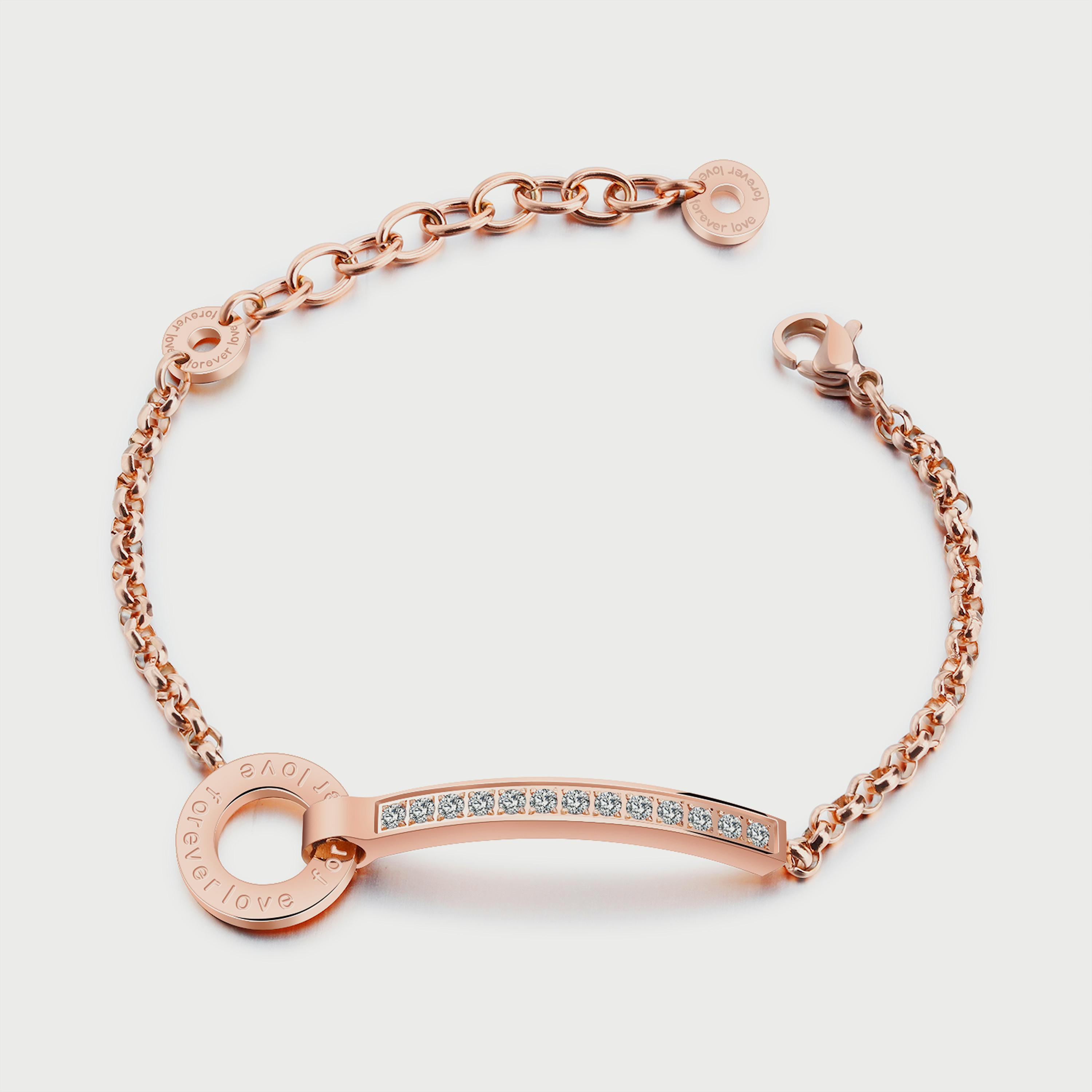  LC.B.01033.440 سوارمن لي كوبر للنساء من الستنالس ستيل باللون الذهبي الوردي-women-watchesandjewellery-jewellery-banglesandbracelets-image-1