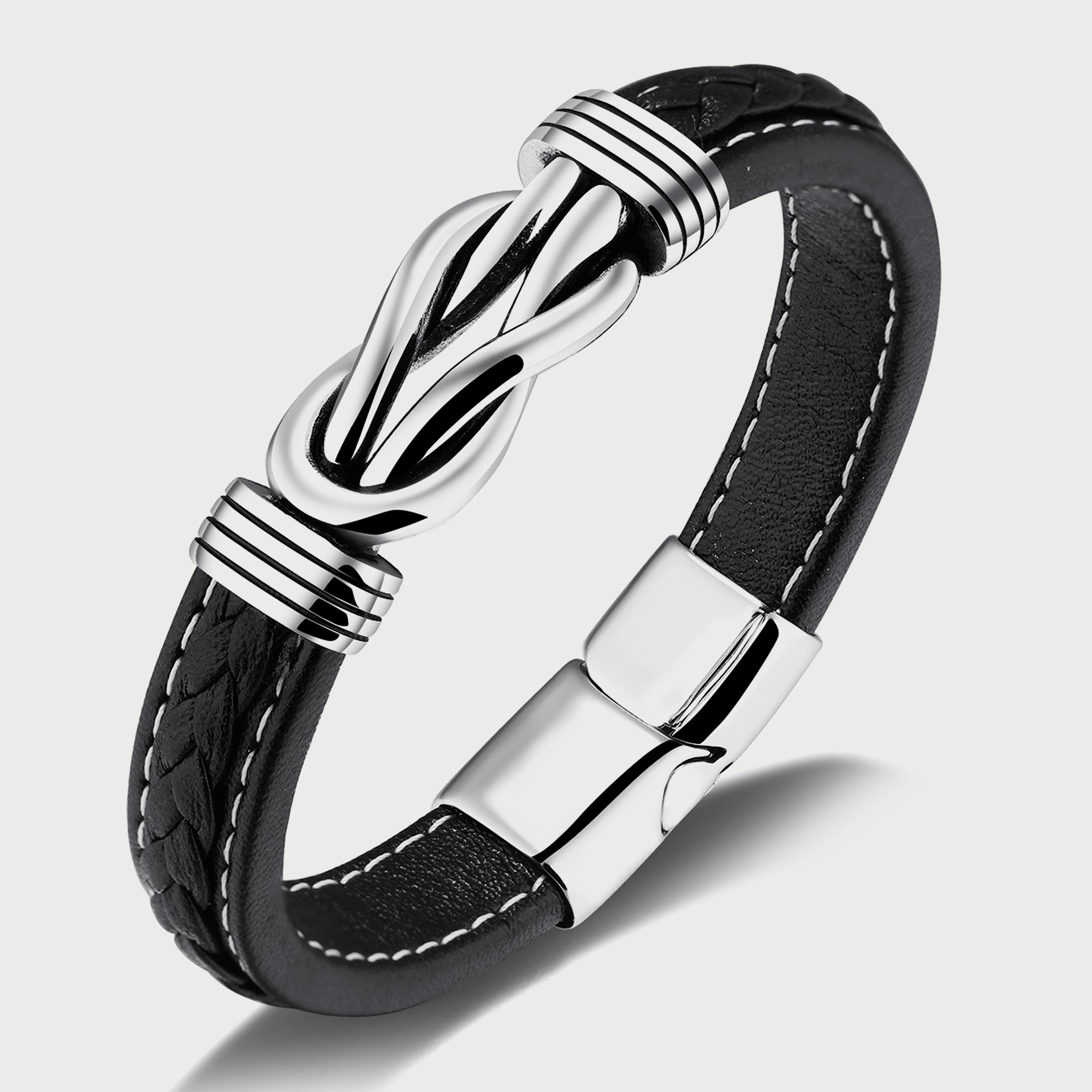  LC.B.01118.631 سوارمن لي كوبرللرجال من الستنالس ستيل باللون الأسود -men-watchesandjewellery-bracelets-image-1