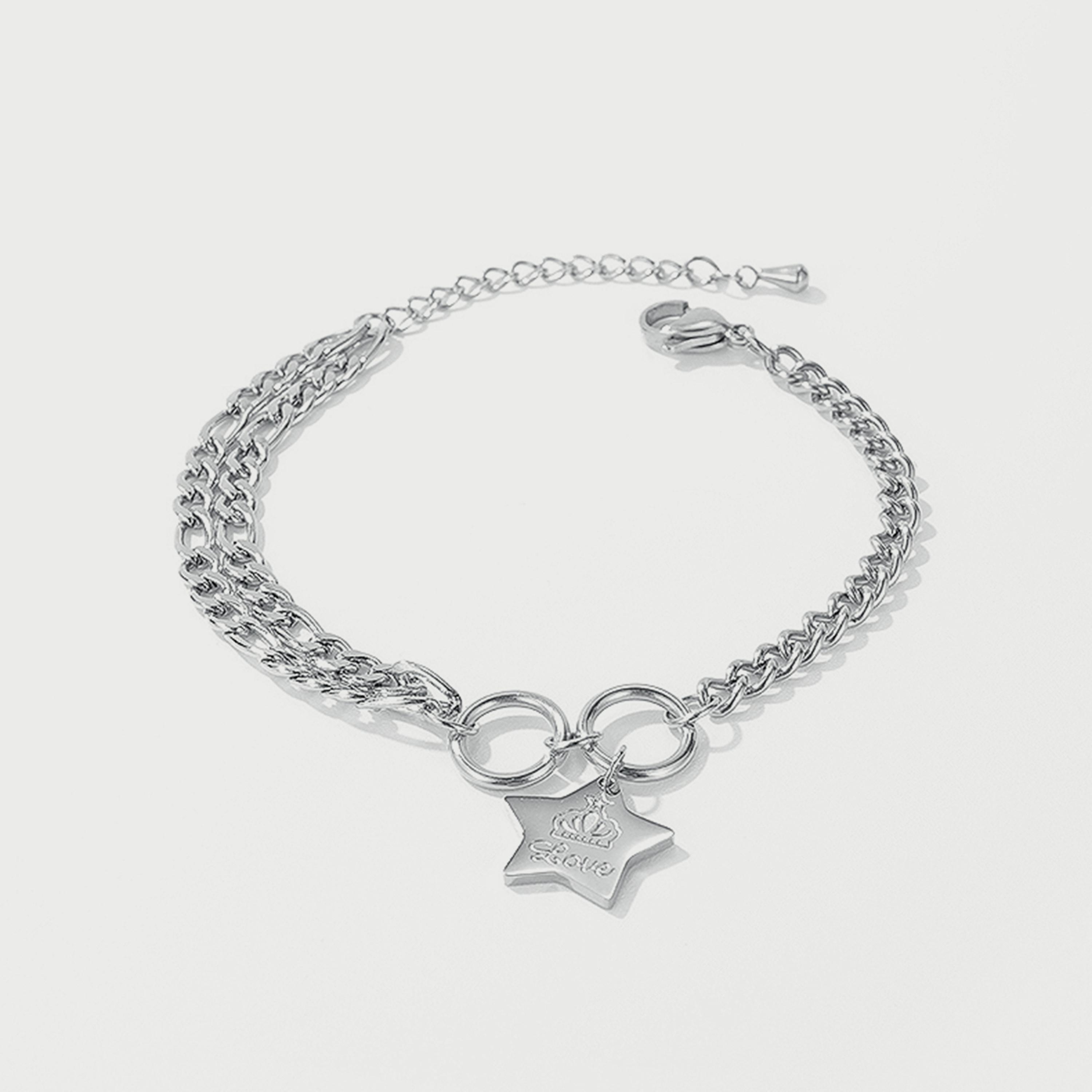 Lee Cooper Women's Silver Stainless Steel Bracelet LC.B.01095.330-women-watchesandjewellery-jewellery-banglesandbracelets-image-1