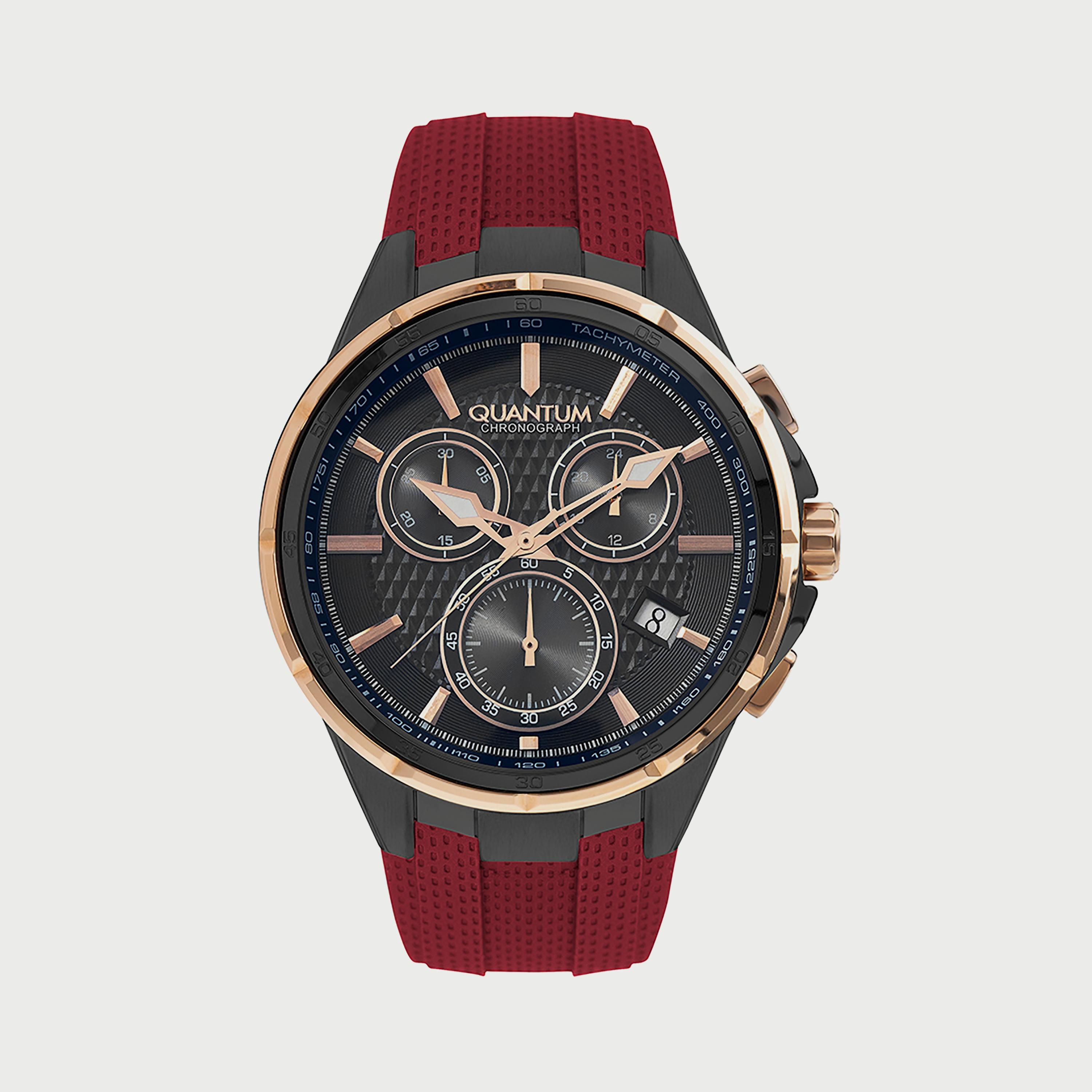 Quantum Men's Red Chronograph Silicone Strap Watch PWG953.868-men-watchesandjewellery-watches-image-1