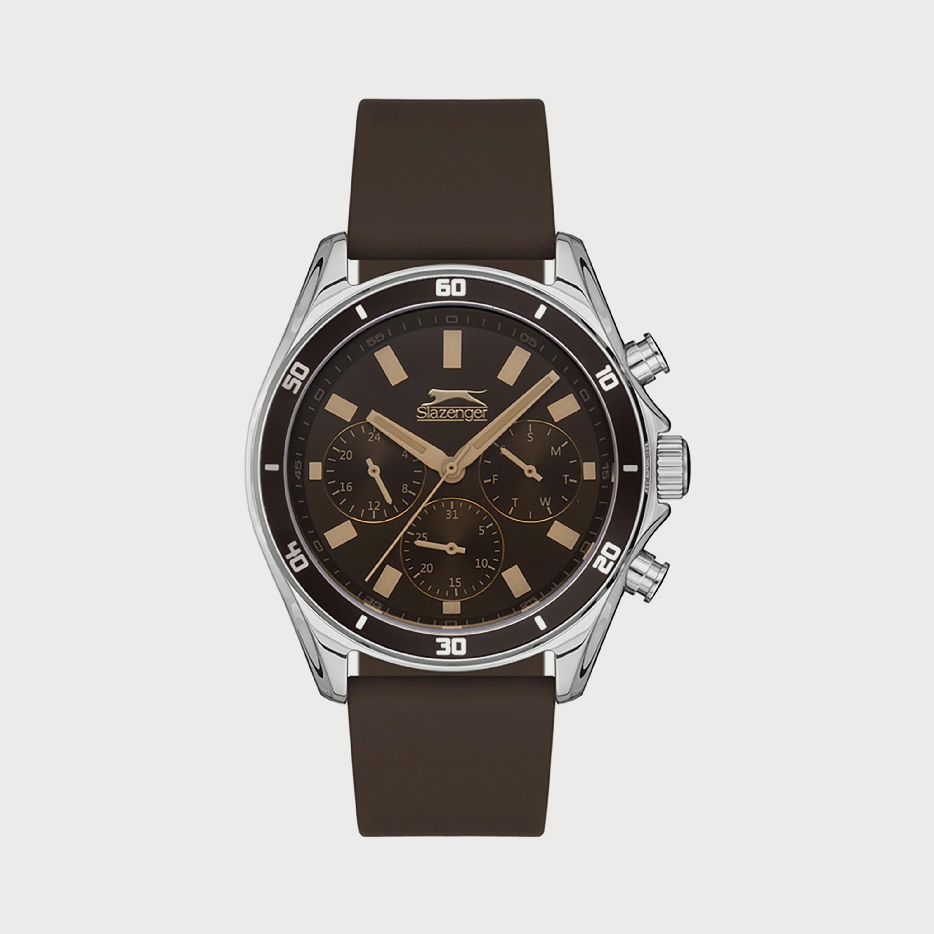 Slazenger Men's Brown Chronograph Silicone Strap Watch SL.9.6523.2.03-men-watchesandjewellery-watches-image-1