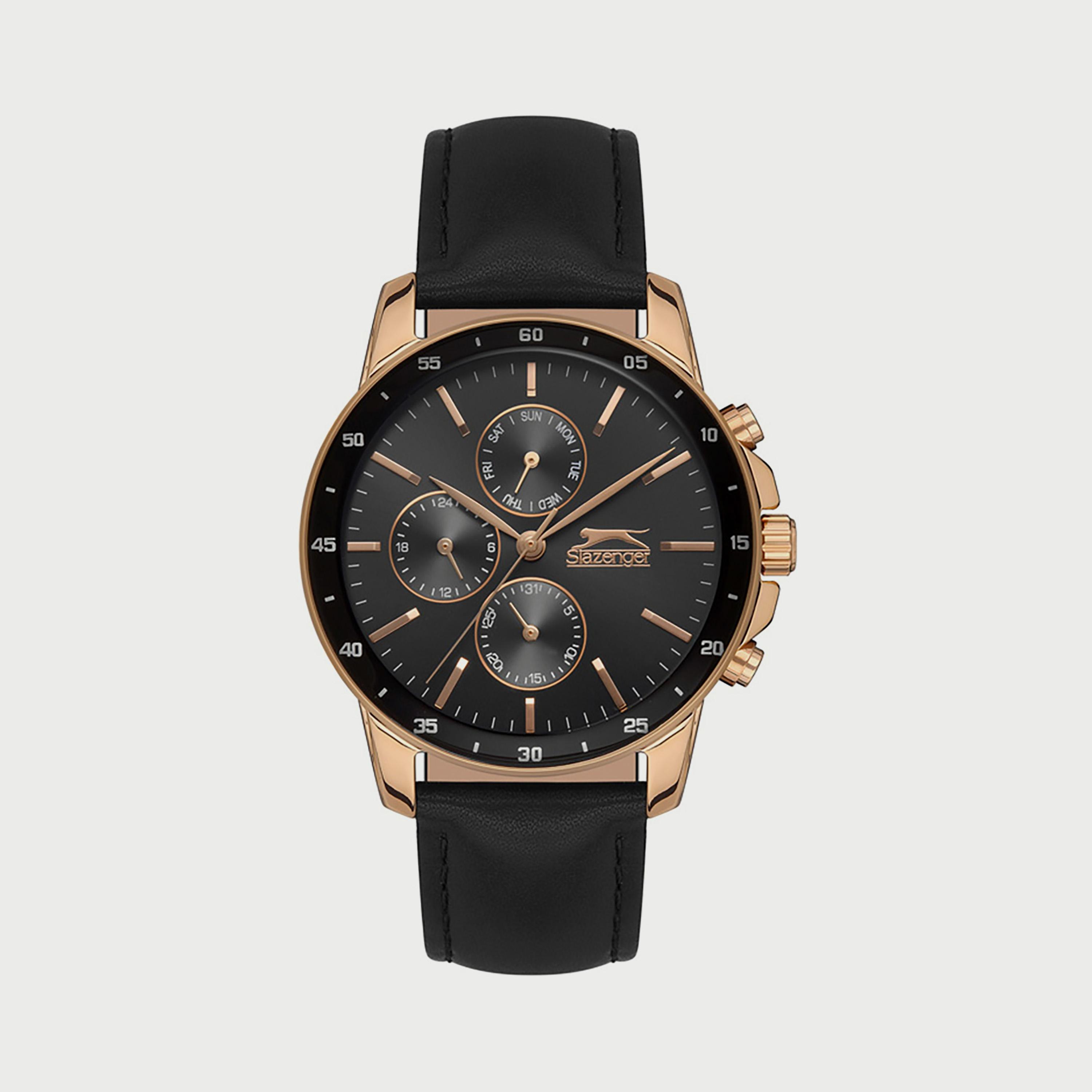 Slazenger Men's Black Chronograph Leather Strap Watch SL.9.6525.2.02-men-watchesandjewellery-watches-image-1