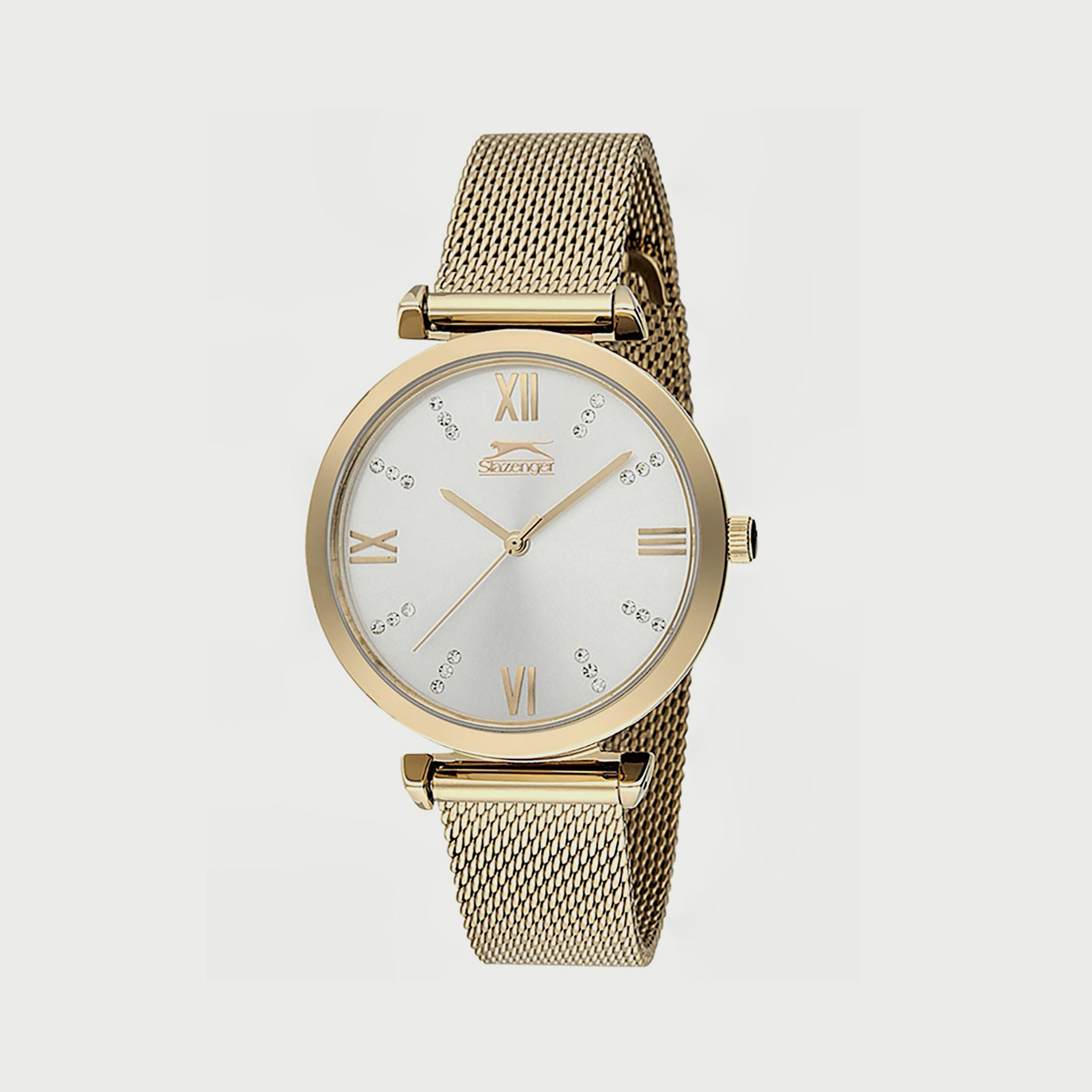  SL.9.6113.3.04 ساعة من سلازنجر للنساء مزود بحزام أنالوج شبكي باللون الذهبي-women-watchesandjewellery-watches-image-1