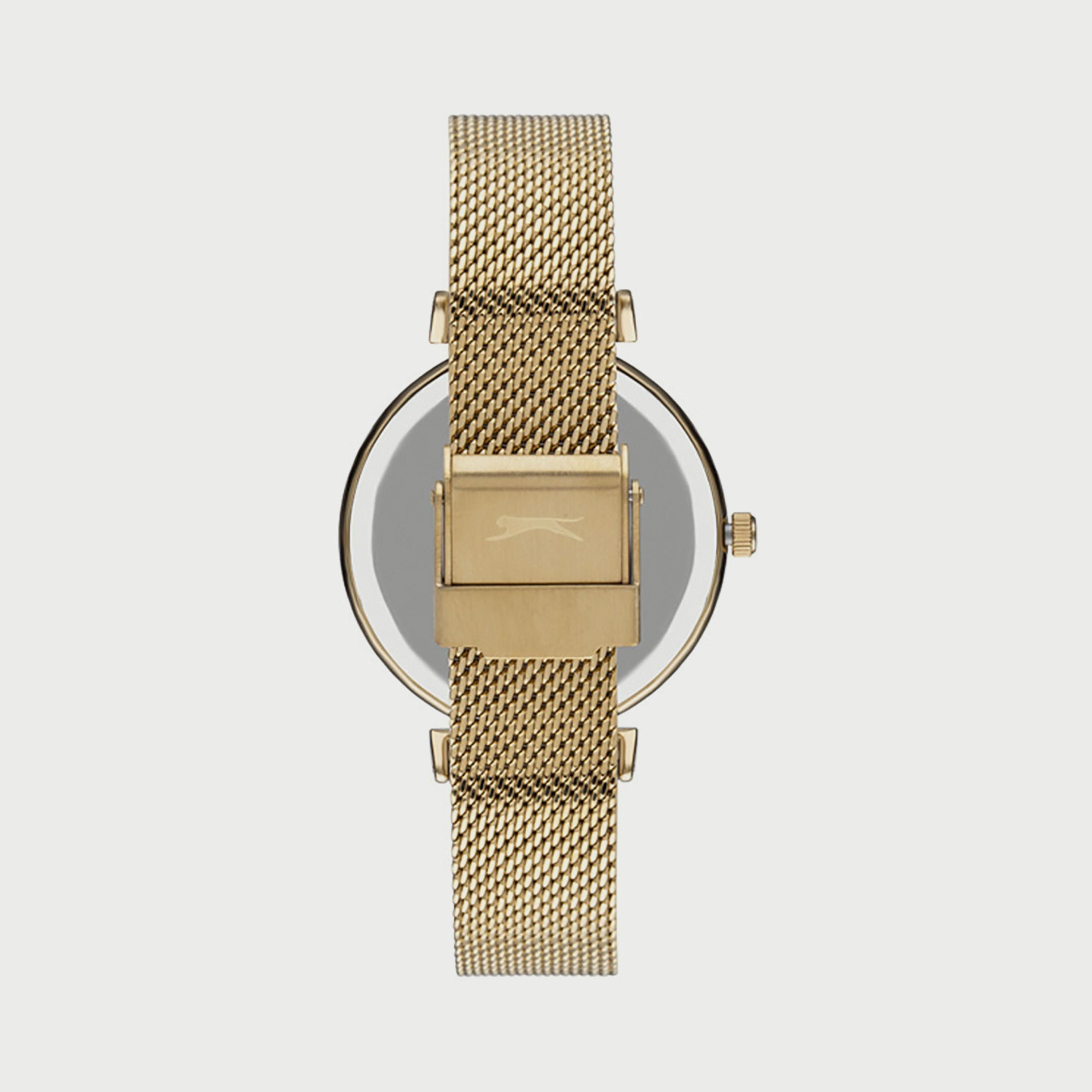  SL.9.6113.3.04 ساعة من سلازنجر للنساء مزود بحزام أنالوج شبكي باللون الذهبي-women-watchesandjewellery-watches-image-3