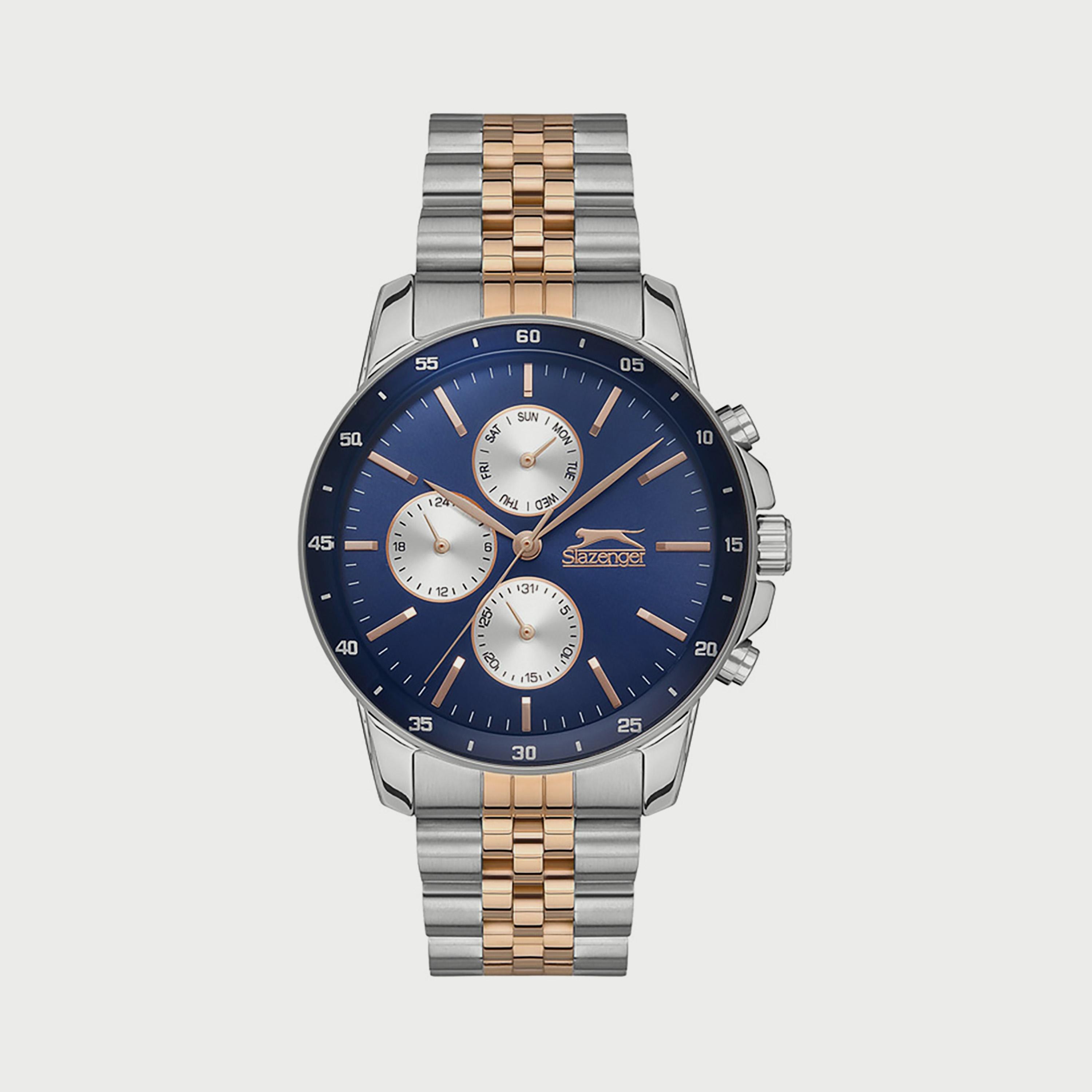 Slazenger Men's Silver & Rose Gold Chronograph Stainless Steel Strap Watch SL.9.6524.2.01-men-watchesandjewellery-watches-image-1