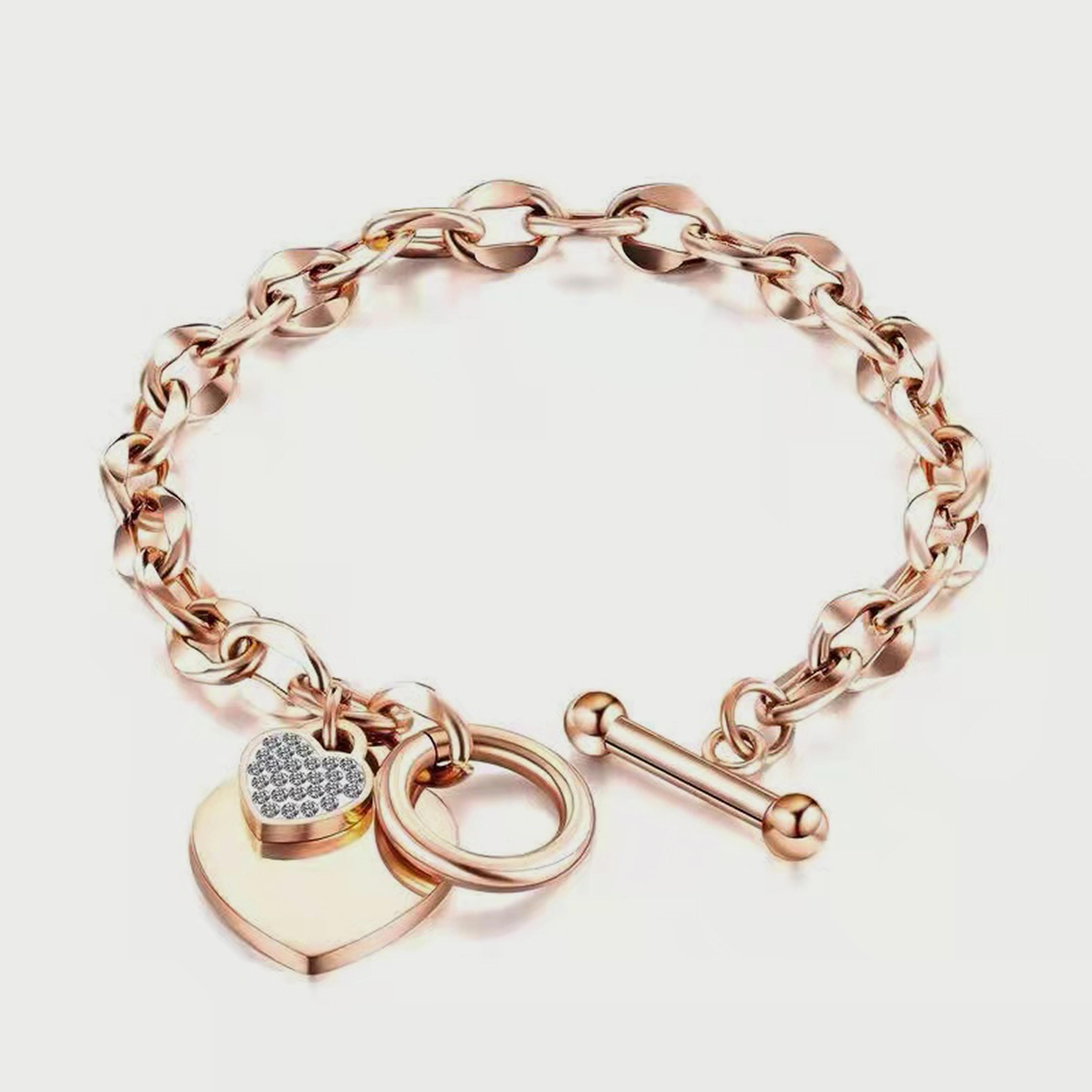  LC.B.01038.440 سوارمن لي كوبر للنساء من الستنالس ستيل باللون الذهبي الوردي-women-watchesandjewellery-jewellery-banglesandbracelets-image-1