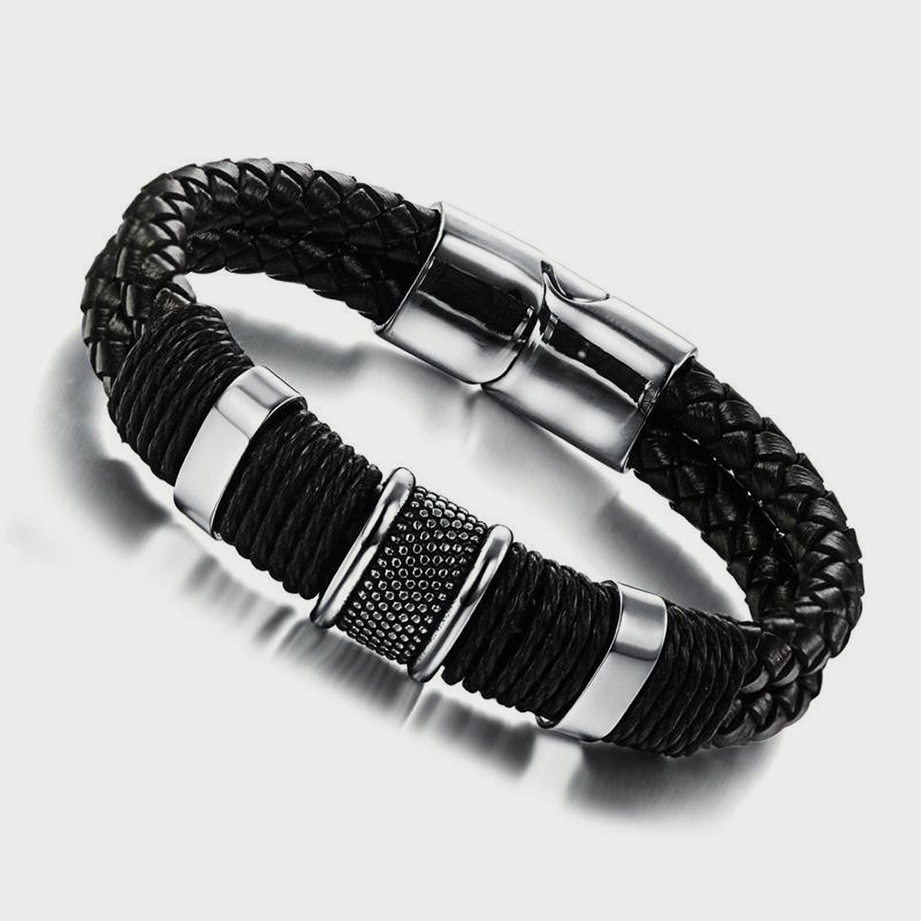 Lee Cooper Men's Black Stainless Steel Bracelet LC.B.01100.631-men-watchesandjewellery-bracelets-image-1