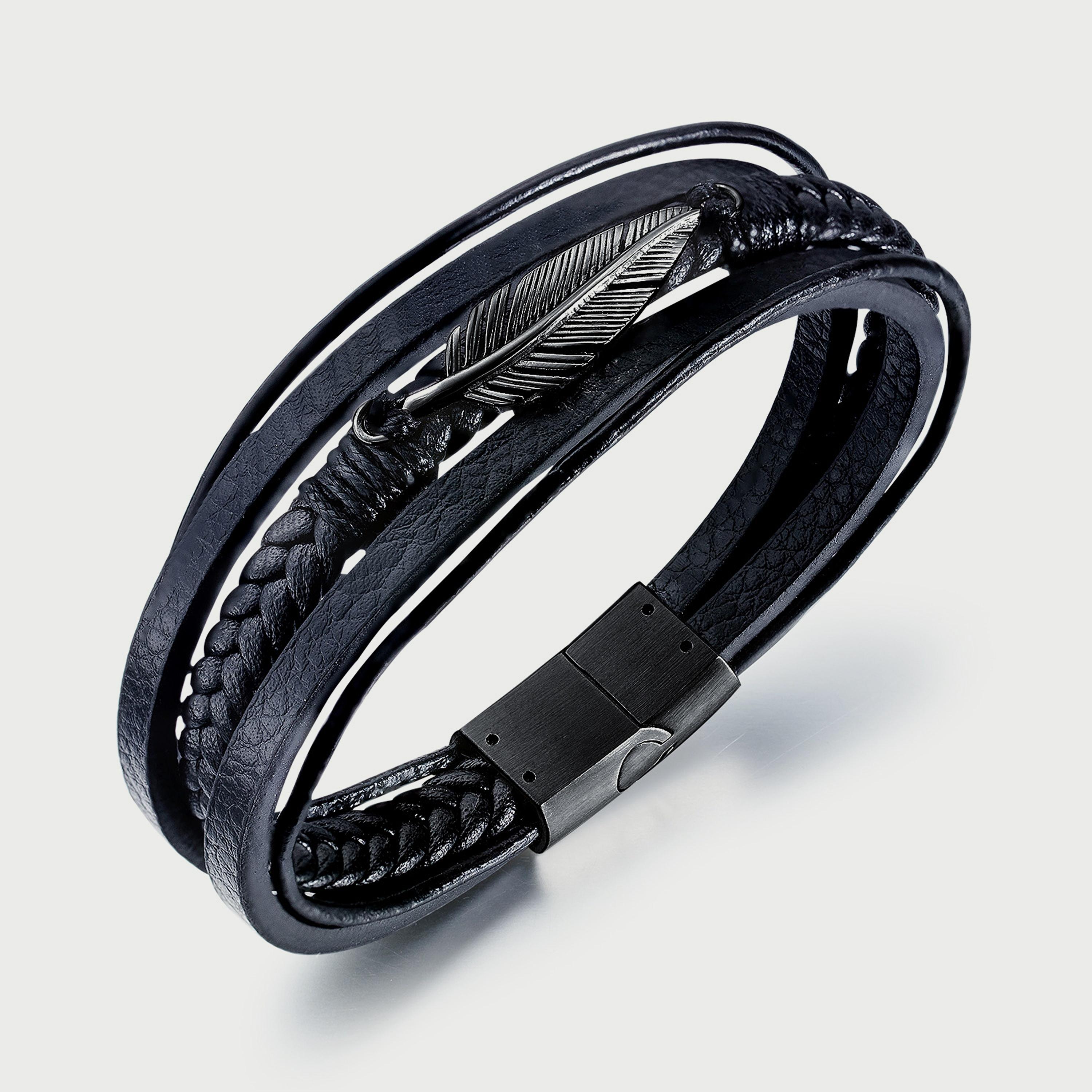 Lee Cooper Men's Black Stainless Steel Bracelet LC.B.01103.661-men-watchesandjewellery-bracelets-image-1