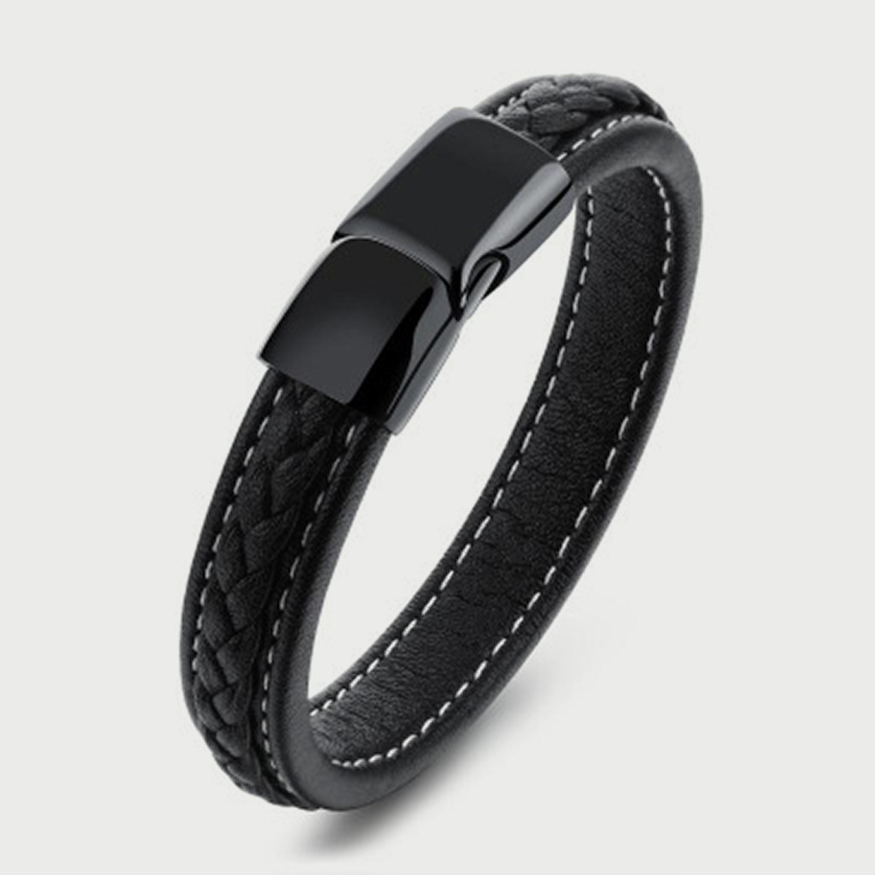 Lee Cooper Men's Black Stainless Steel Bracelet LC.B.01109.661-men-watchesandjewellery-bracelets-image-1