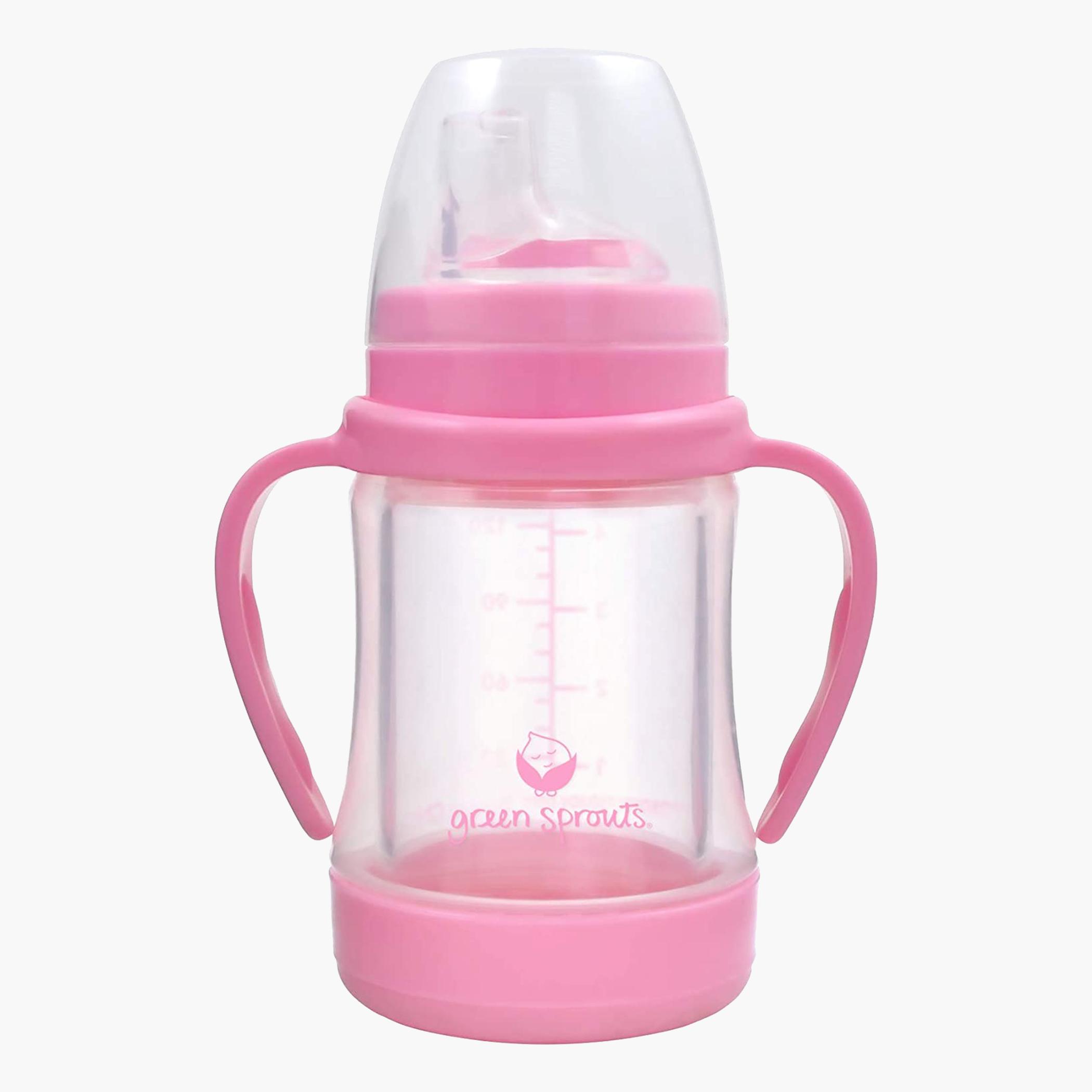 كوب زجاجي سيب أند سترو من جرين سبراوتس - 6 شهور فأكثر-baby-feeding-mealtimeessentials-image-1
