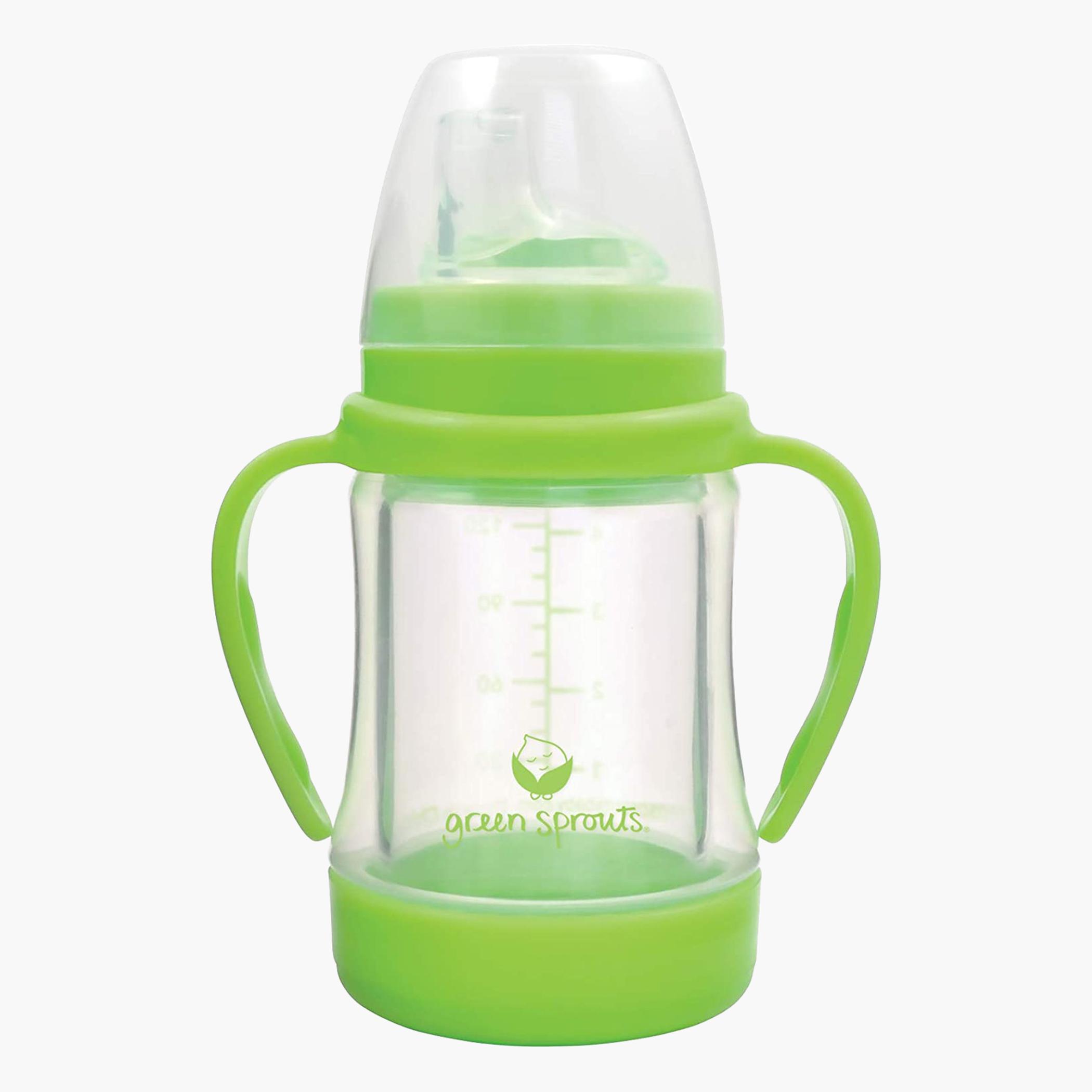 كوب زجاجي سيب أند سترو من جرين سبراوتس - 6 شهور فأكثر-baby-feeding-mealtimeessentials-image-1