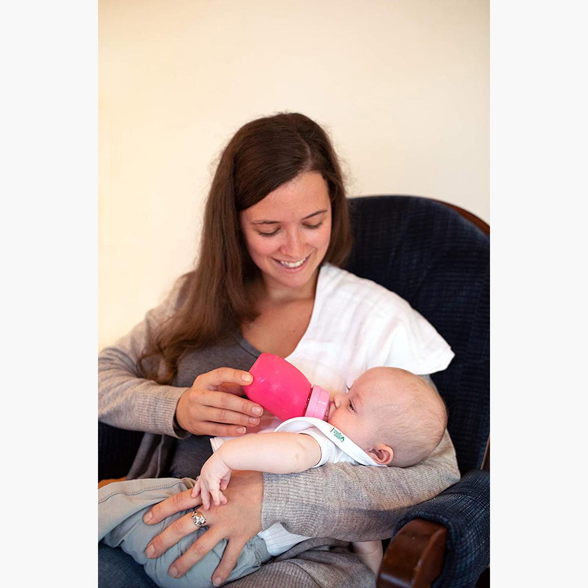 Green Sprouts Glass Feeding Bottle with Cover - 147 ml (0-12 months)-baby-feeding-feedingbottles-bottlesandteats-image-4