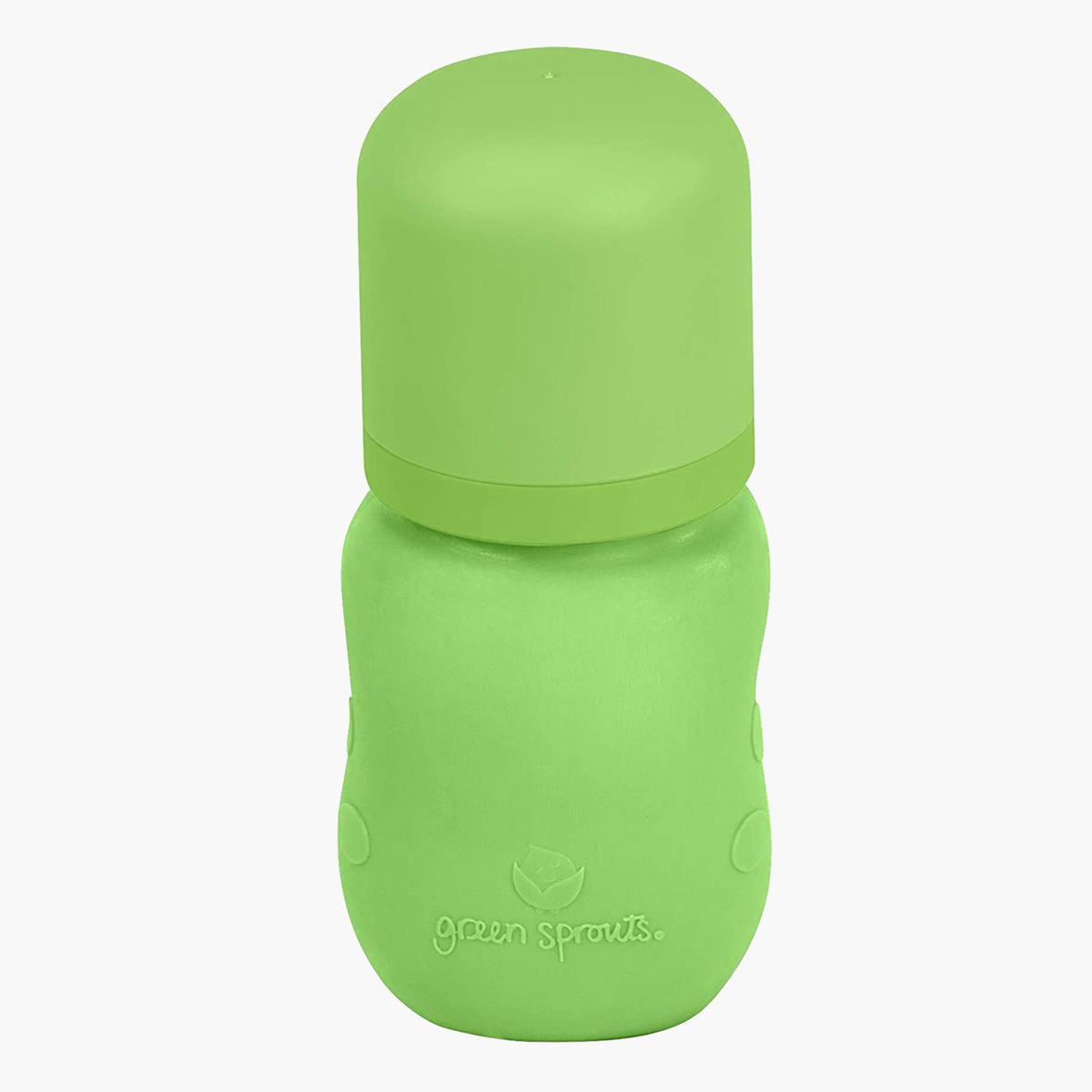 Green Sprouts Glass Feeding Bottle with Cover - 147 ml (0-12 months)-baby-feeding-feedingbottles-bottlesandteats-image-5
