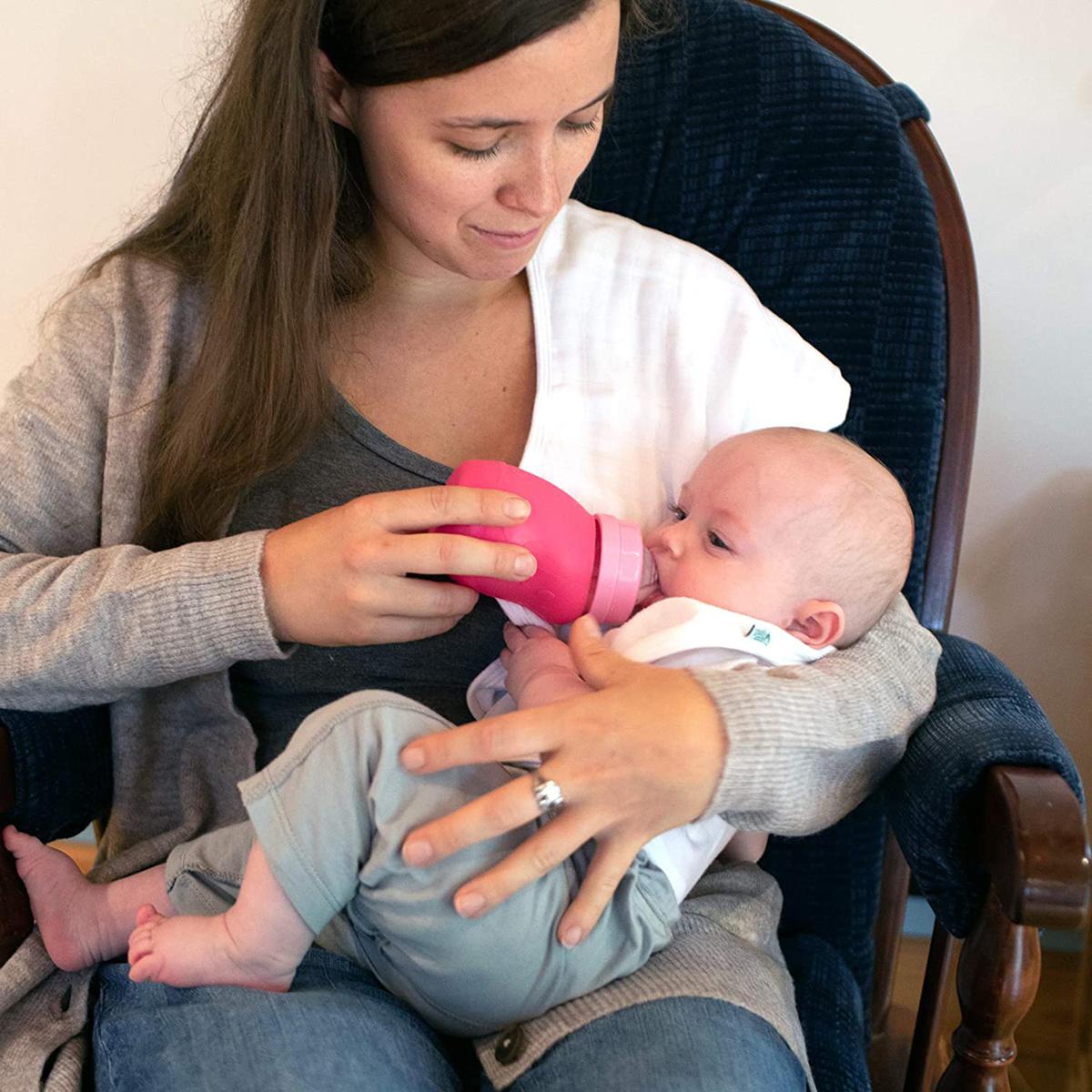 Green Sprouts Glass Feeding Bottle with Cover - 147 ml (0-12 months)-baby-feeding-feedingbottles-bottlesandteats-image-4