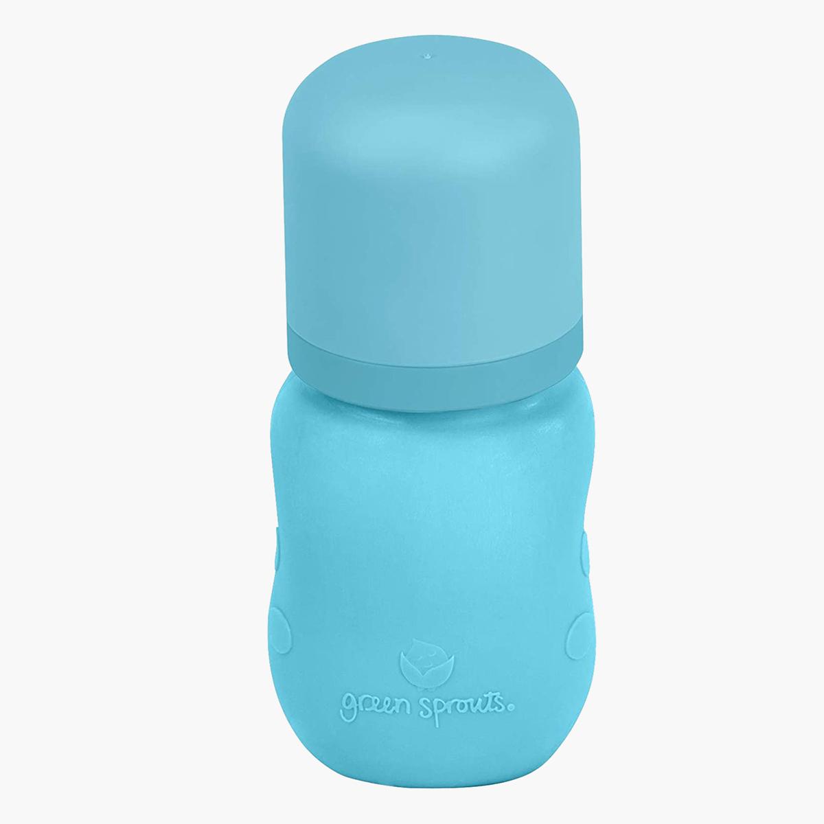 Green Sprouts Glass Feeding Bottle with Cover - 147 ml (0-12 months)-baby-feeding-feedingbottles-bottlesandteats-image-6