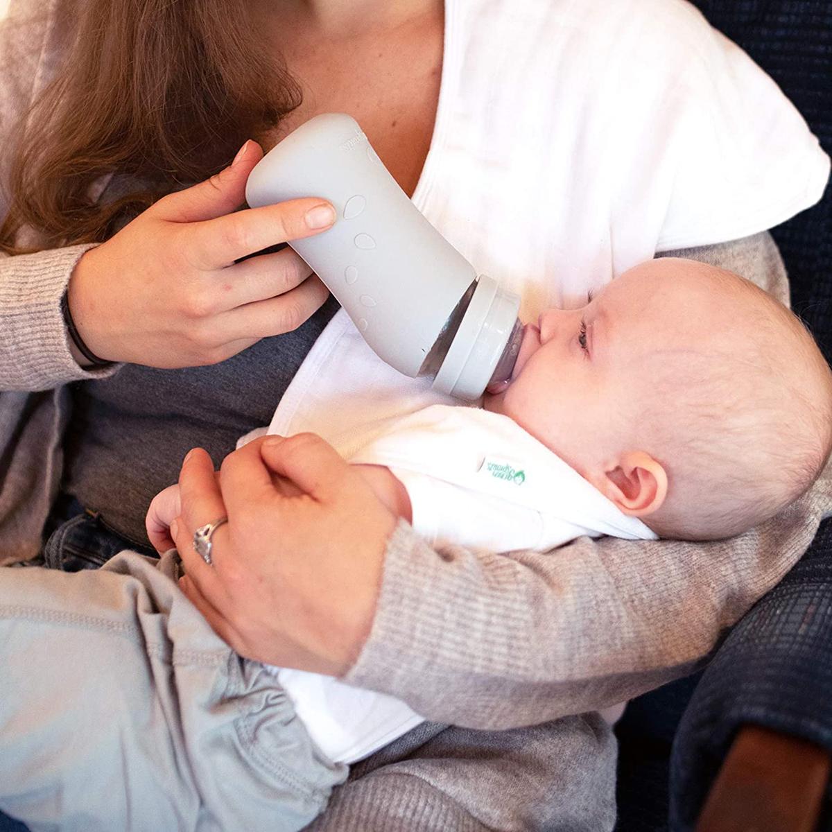 Green Sprouts Glass Feeding Bottle with Cover - 237 ml (0-12 months)-baby-feeding-feedingbottles-bottlesandteats-image-5