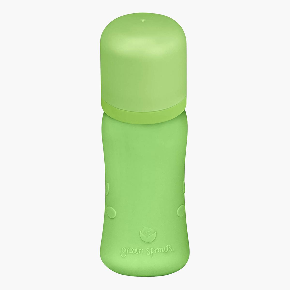 Green Sprouts Glass Feeding Bottle with Cover - 237 ml (0-12 months)-baby-feeding-feedingbottles-bottlesandteats-image-6