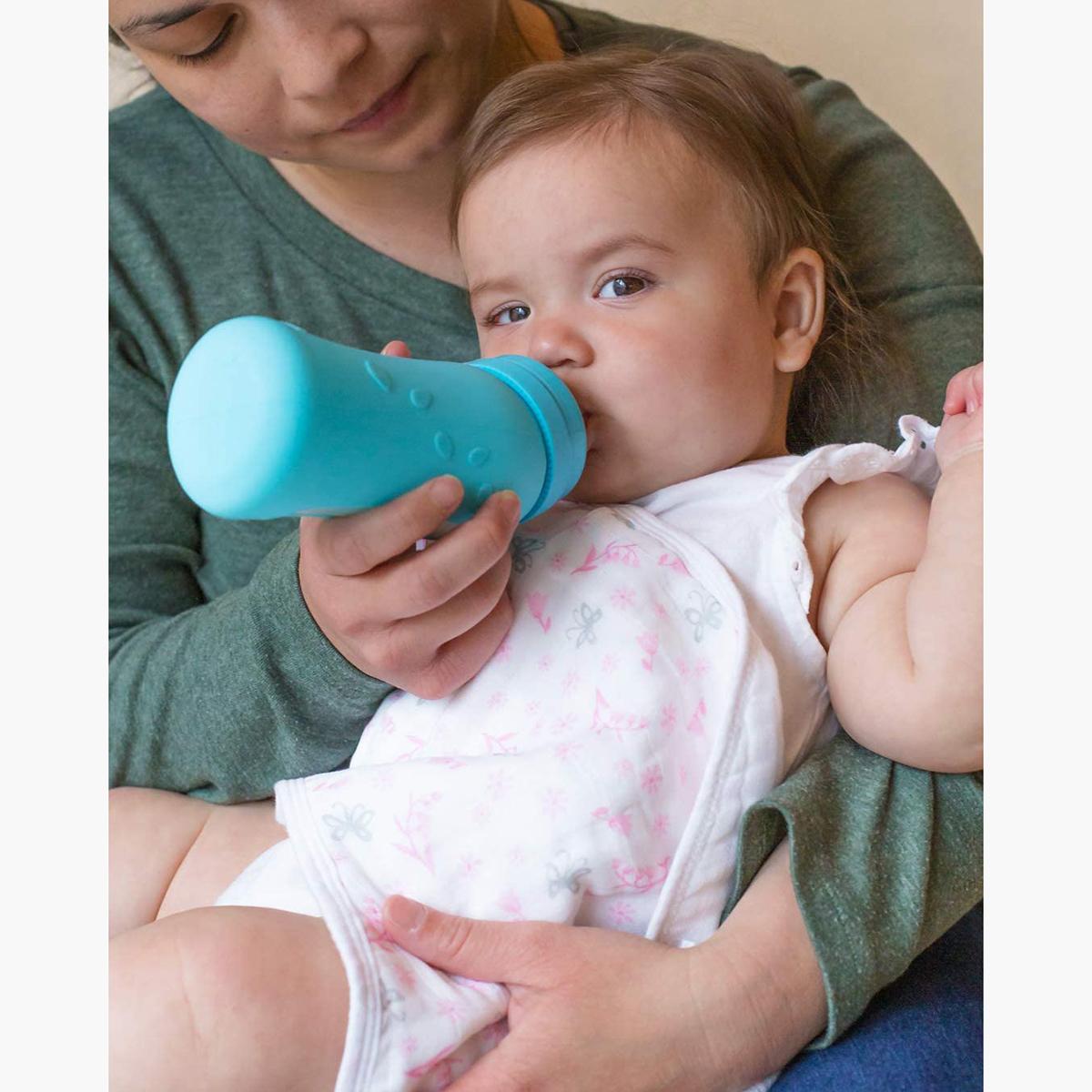 قارورة أطفال زجاج 237 مل بغطاء سيليكون من جرين سبراوتس - 0+ شهر-baby-feeding-feedingbottles-bottlesandteats-image-6