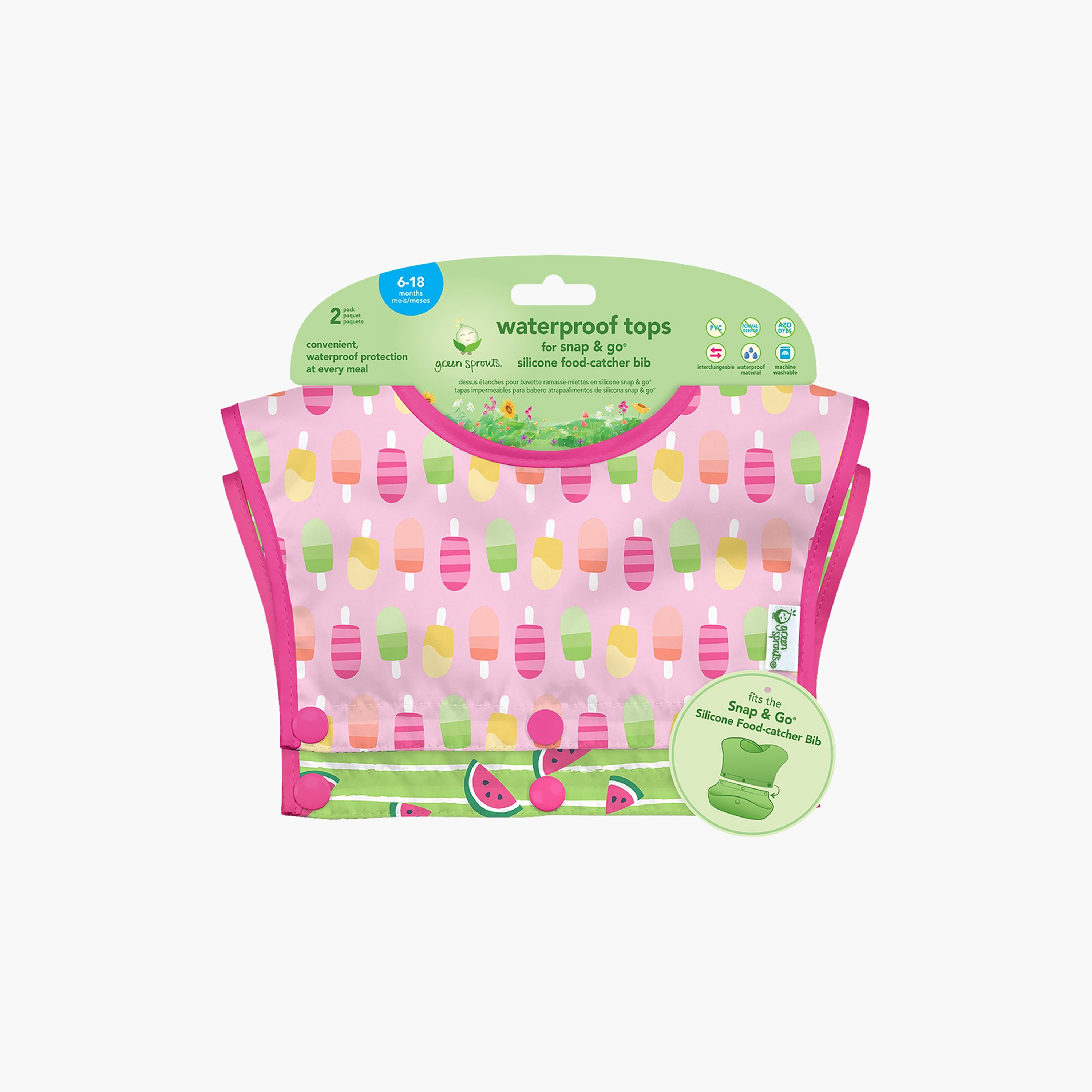 Green Sprouts 2-Piece Printed Waterproof Top Food-Catcher Bib Set - 6-18 months-baby-feeding-bibs-image-2