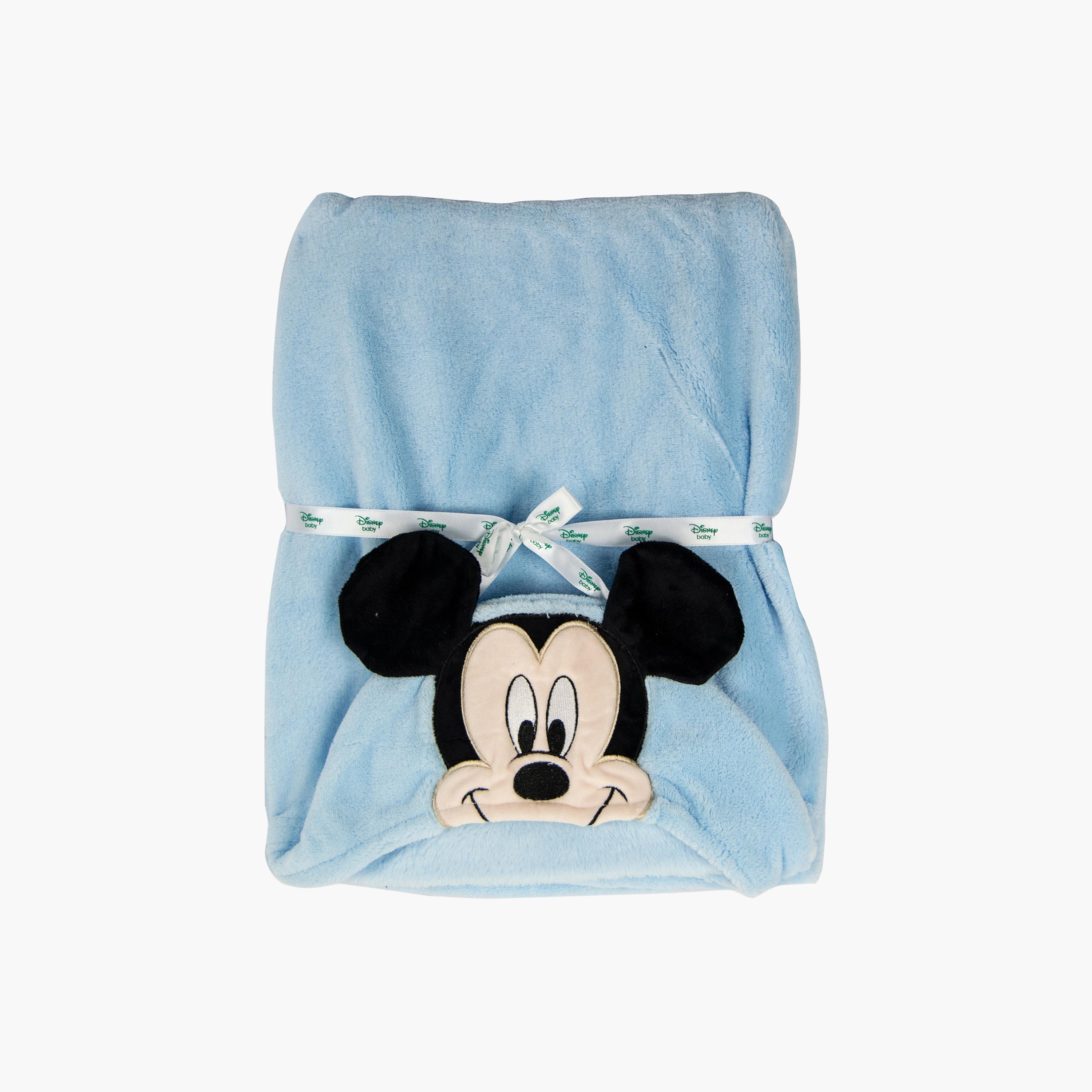 بطانية من الصوف المرجاني بقبعة وزخارف ميكي ماوس من ديزني - 78x95 سم-baby-nursery-blanketsandswaddles-blanketsandquilts-image-2