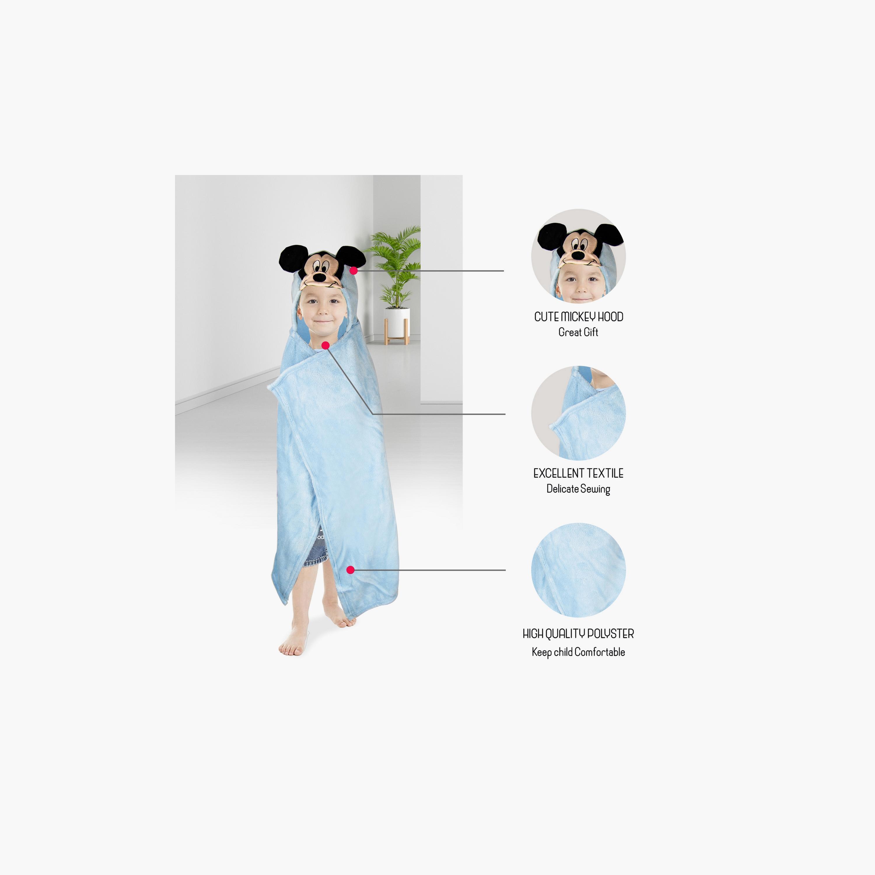 بطانية من الصوف المرجاني بقبعة وزخارف ميكي ماوس من ديزني - 78x95 سم-baby-nursery-blanketsandswaddles-blanketsandquilts-image-3