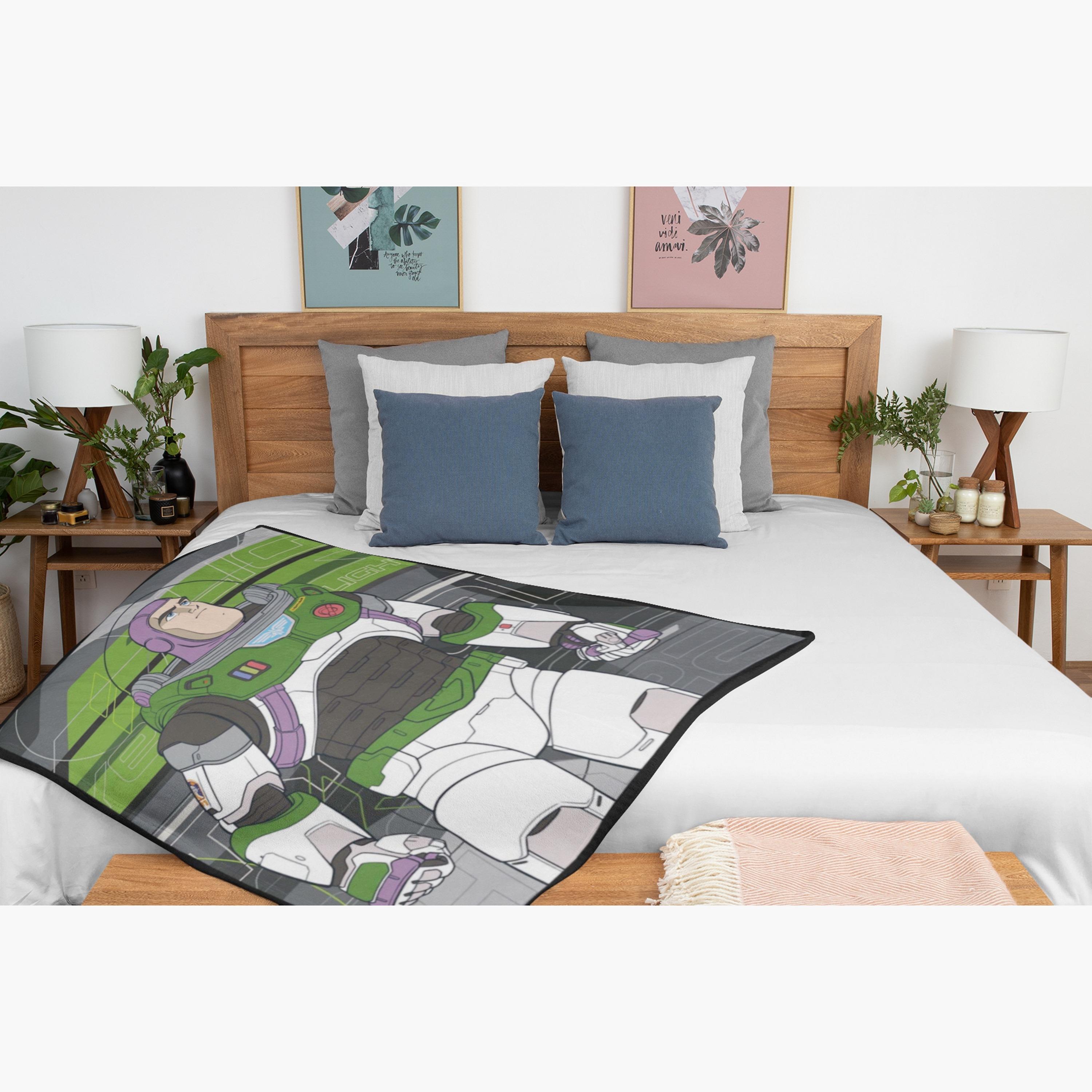 Disney Buzz Lightyear Print Polar Fleece Blanket - 100x150 cms-baby-nursery-blanketsandswaddles-blanketsandquilts-image-2