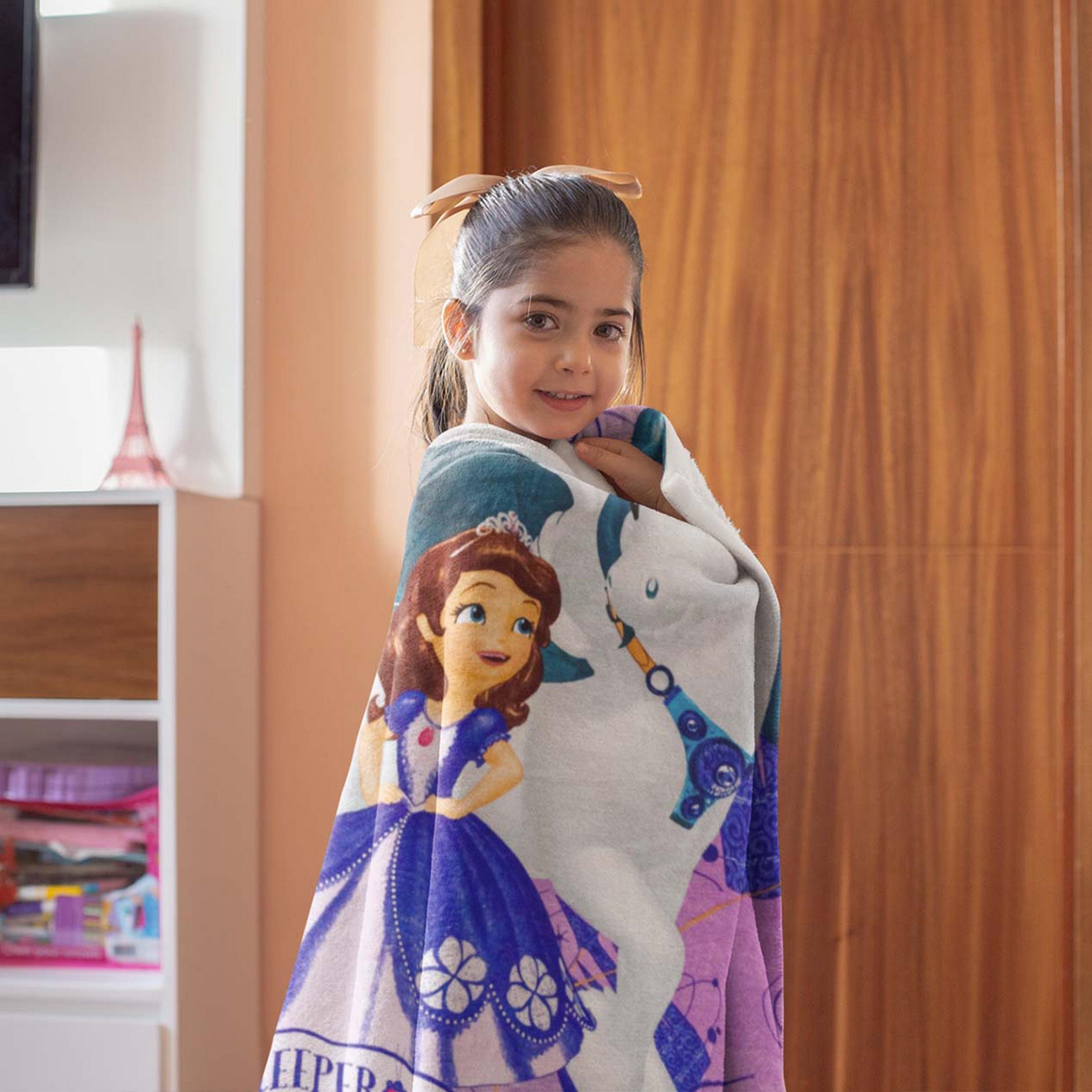 Disney Sofia Print Coral Fleece Blanket - 120x140 cms-baby-nursery-blanketsandswaddles-blanketsandquilts-image-3