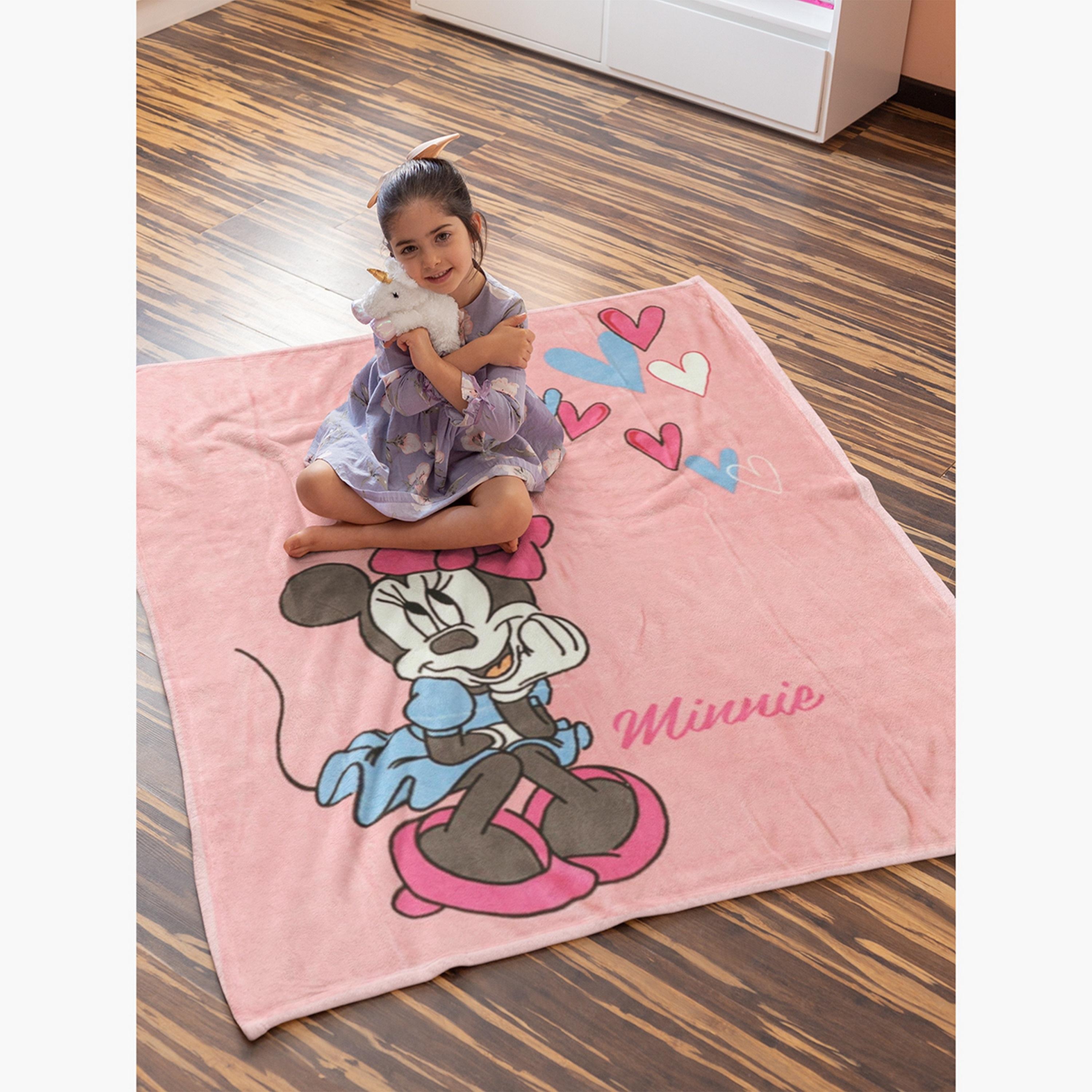 Disney Minnie Mouse Print Coral Fleece Blanket - 120x140 cms-baby-nursery-blanketsandswaddles-blanketsandquilts-image-3