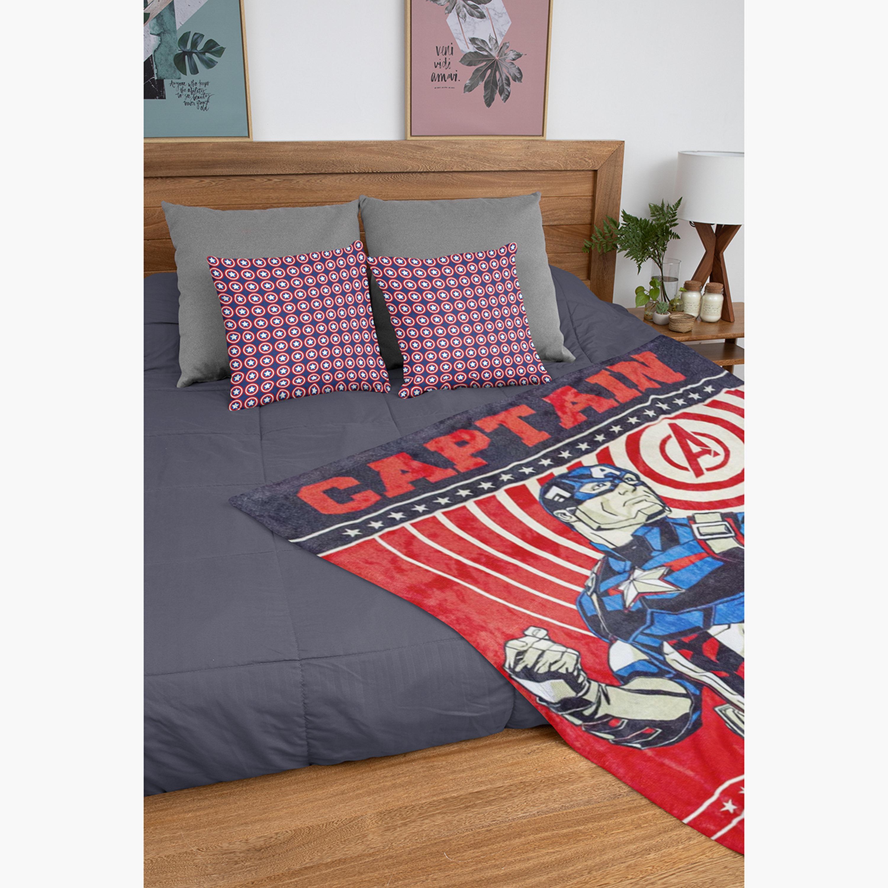 Avengers Captain America Print Flannel Blanket - 160x220 cms-baby-nursery-blanketsandswaddles-blanketsandquilts-image-4